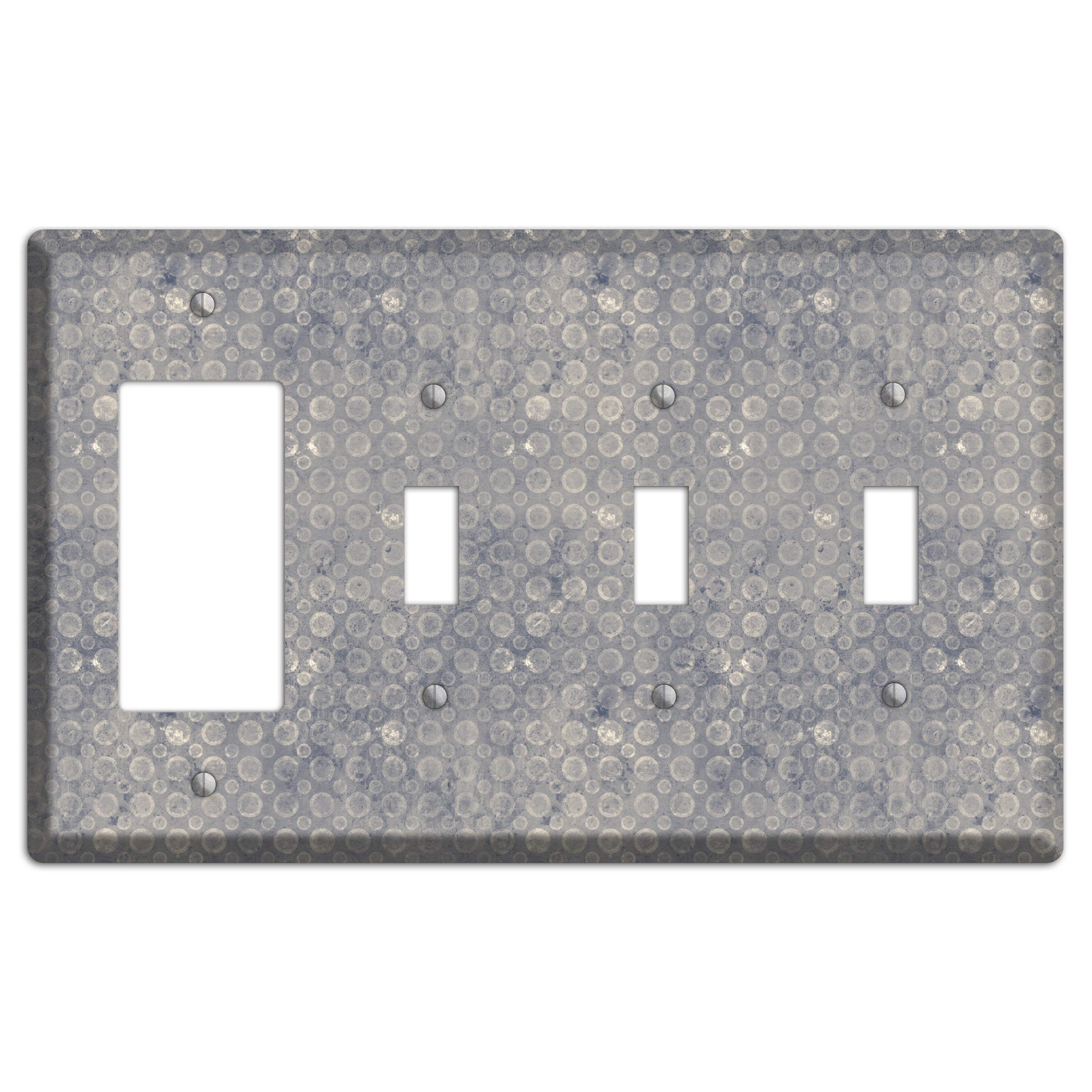Grey Circles Rocker / 3 Toggle Wallplate