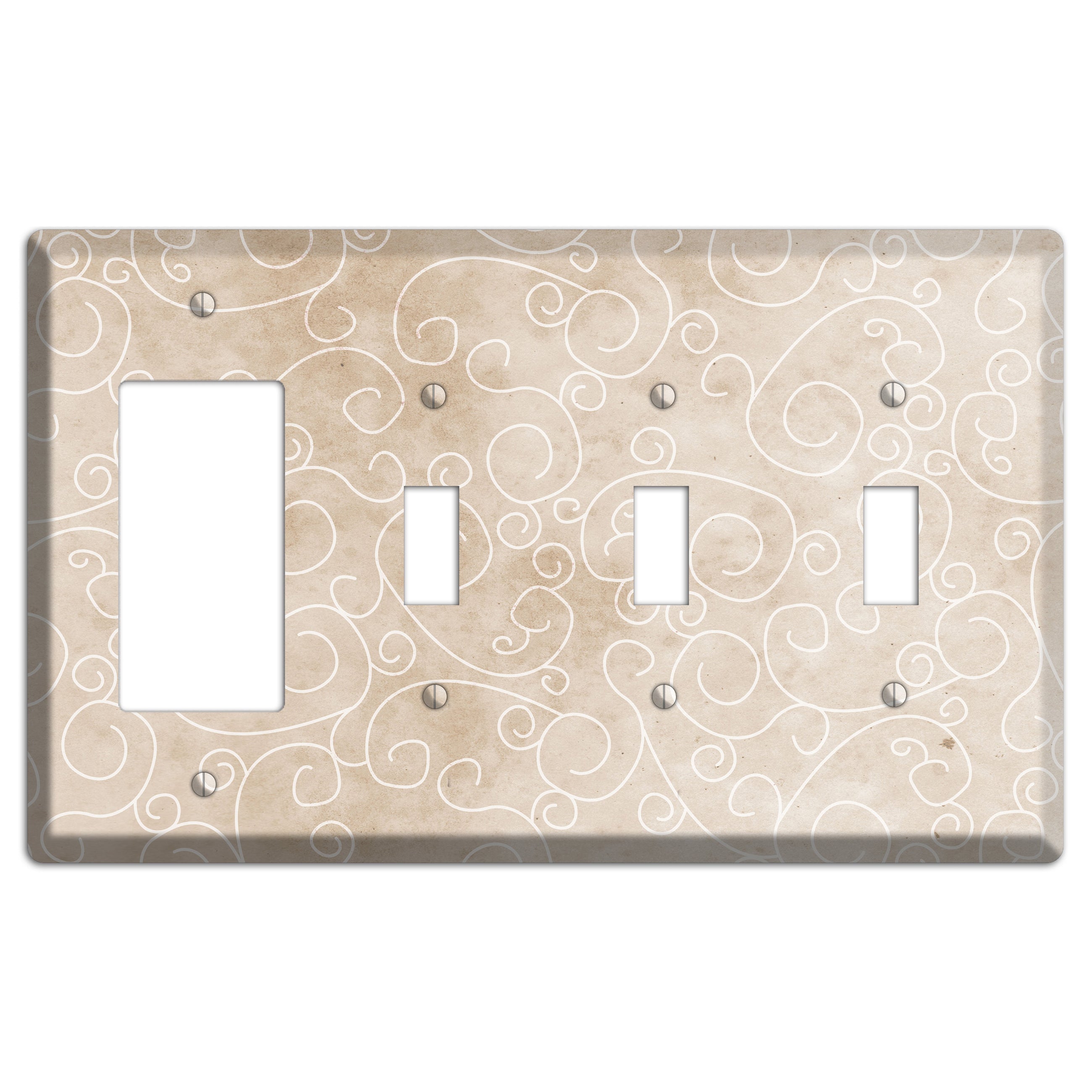 Wafer Neutral Texture Rocker / 3 Toggle Wallplate