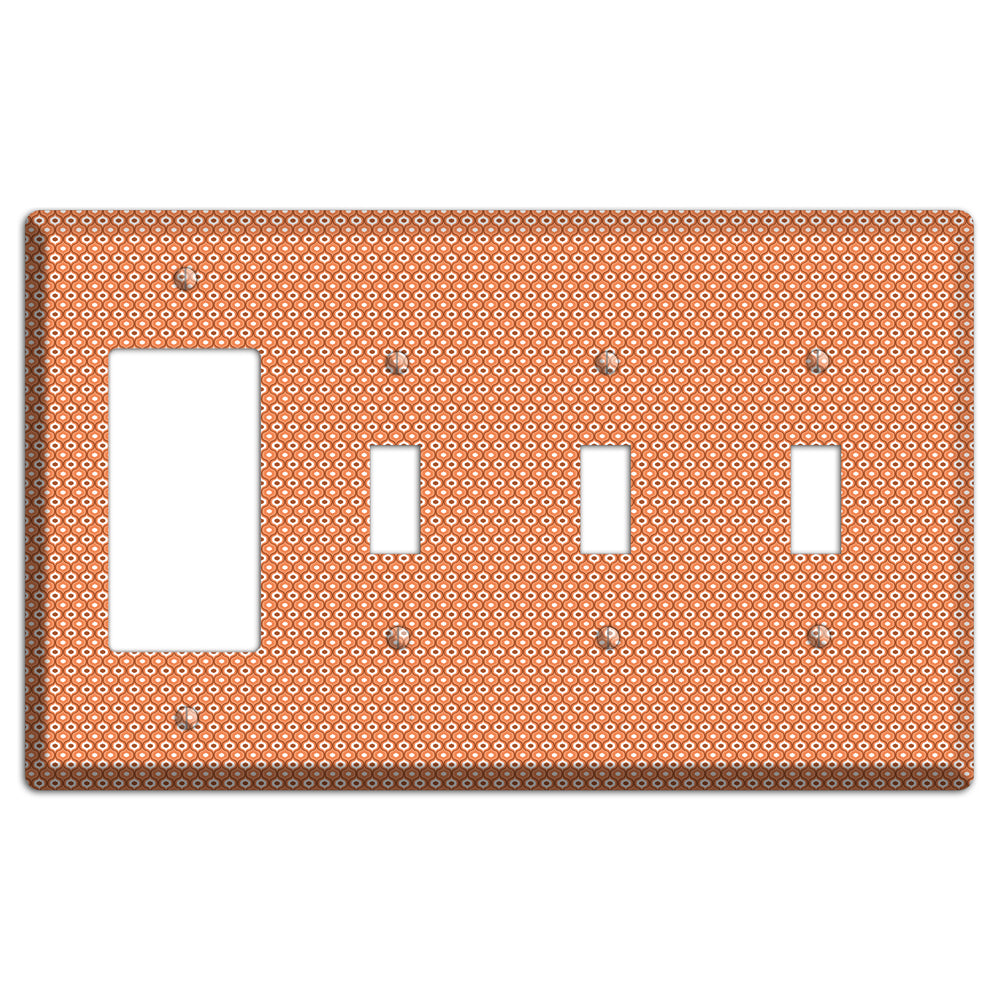 Coral Tiny Double Scallop Rocker / 3 Toggle Wallplate