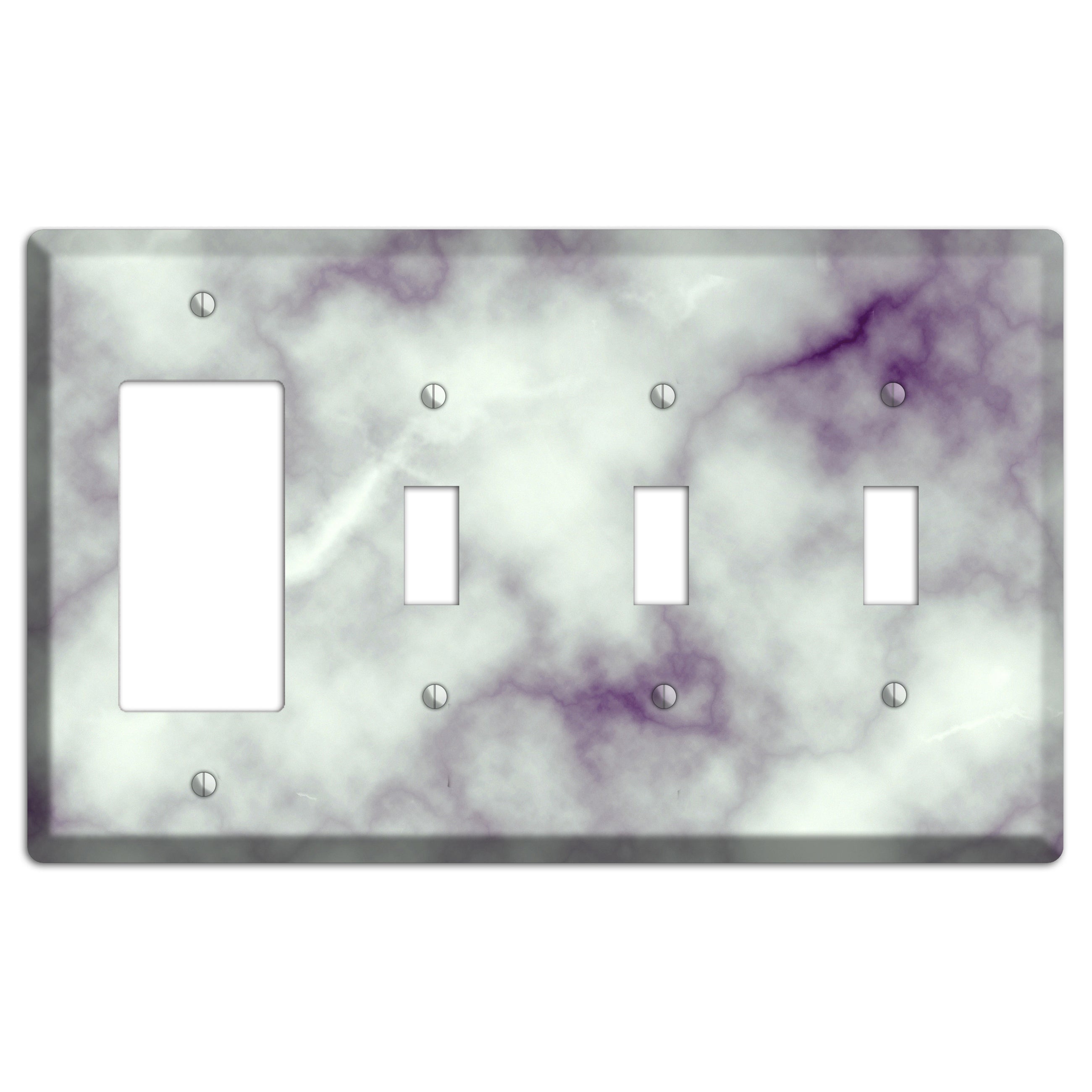 Gray Nurse Marble Rocker / 3 Toggle Wallplate