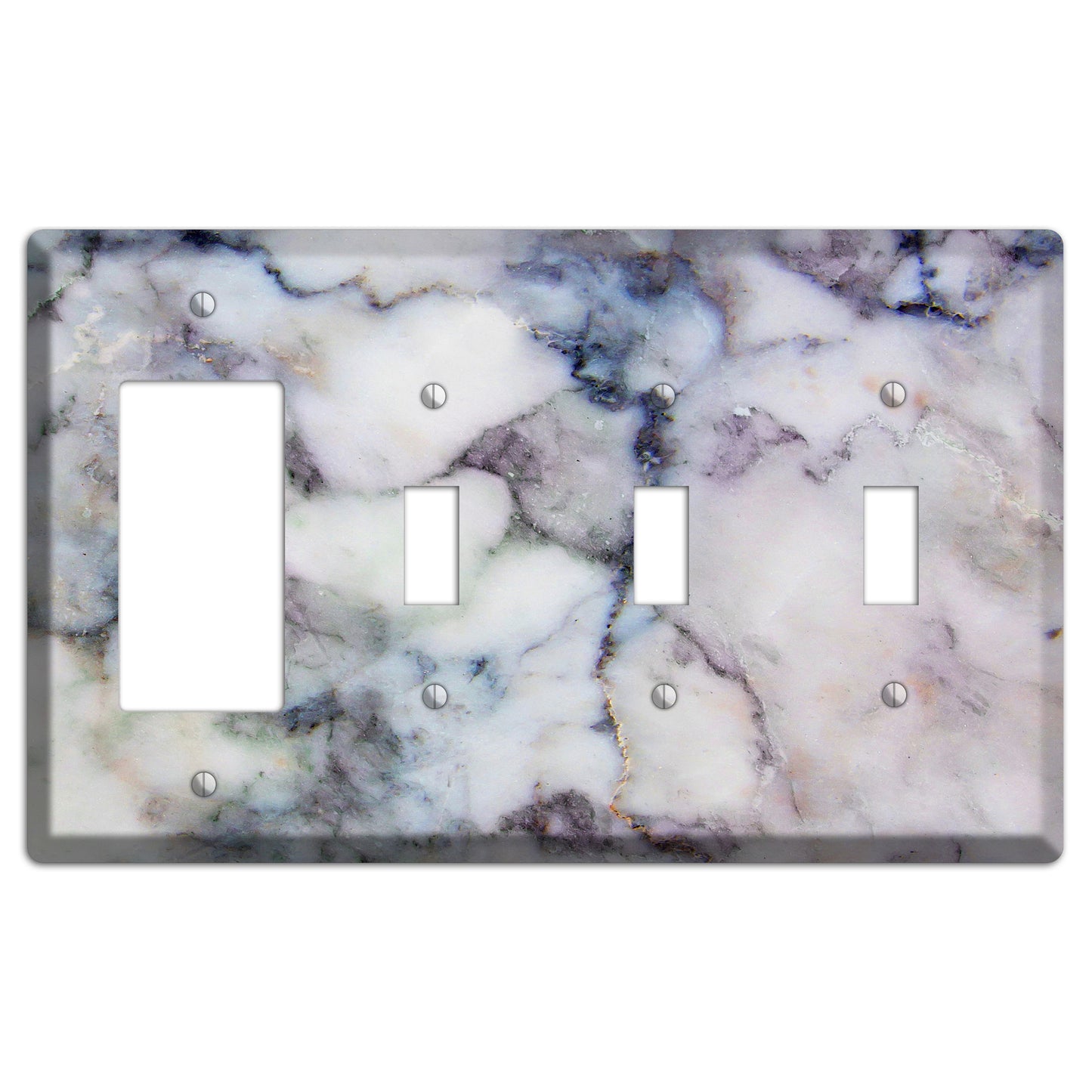 Bermuda Gray Marble Rocker / 3 Toggle Wallplate