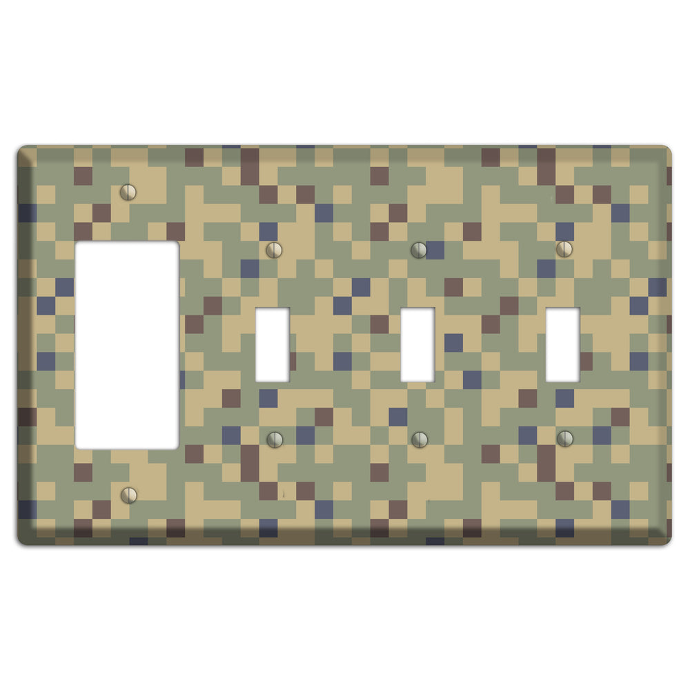 Dual Tex Camo Rocker / 3 Toggle Wallplate