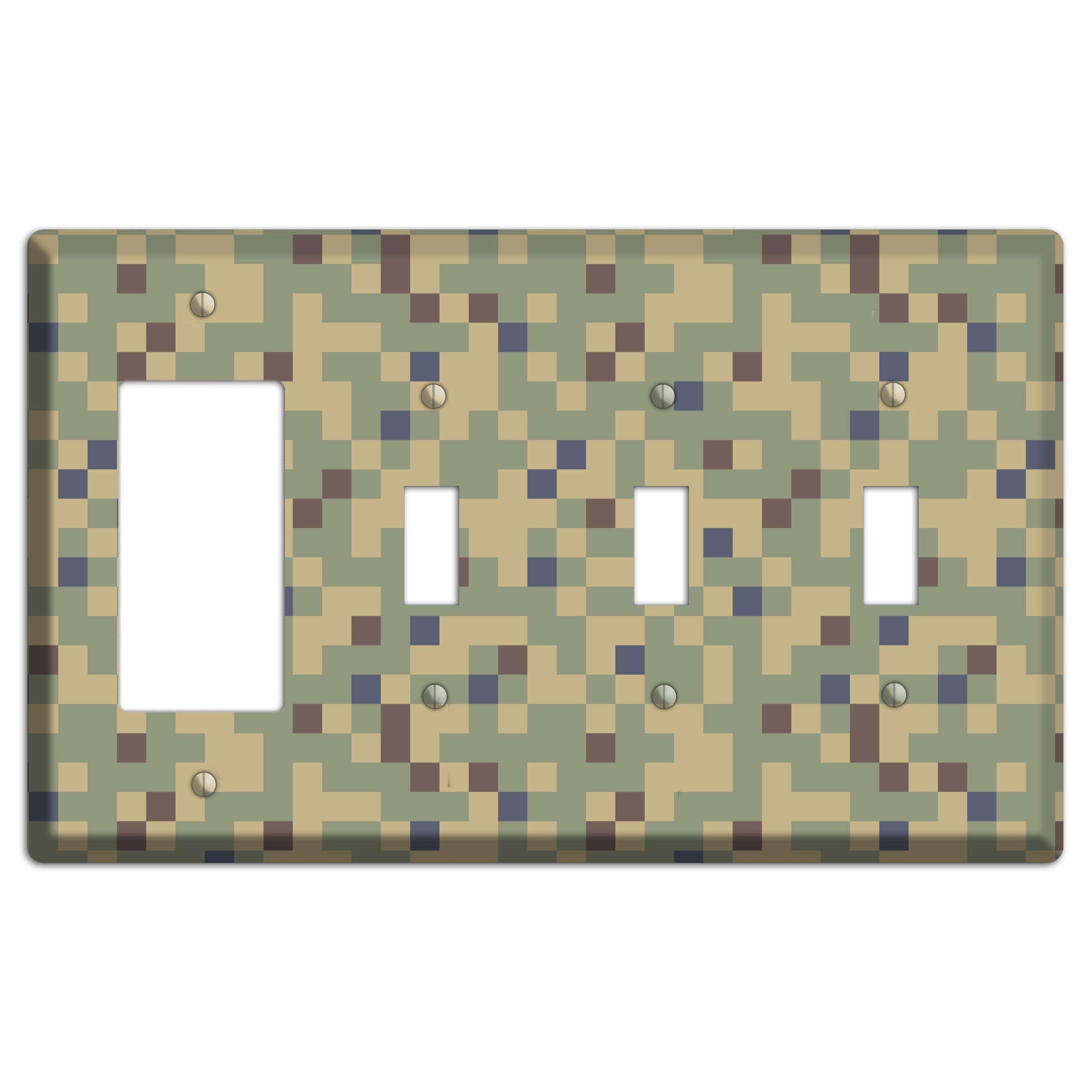 Dual Tex Camo Rocker / 3 Toggle Wallplate