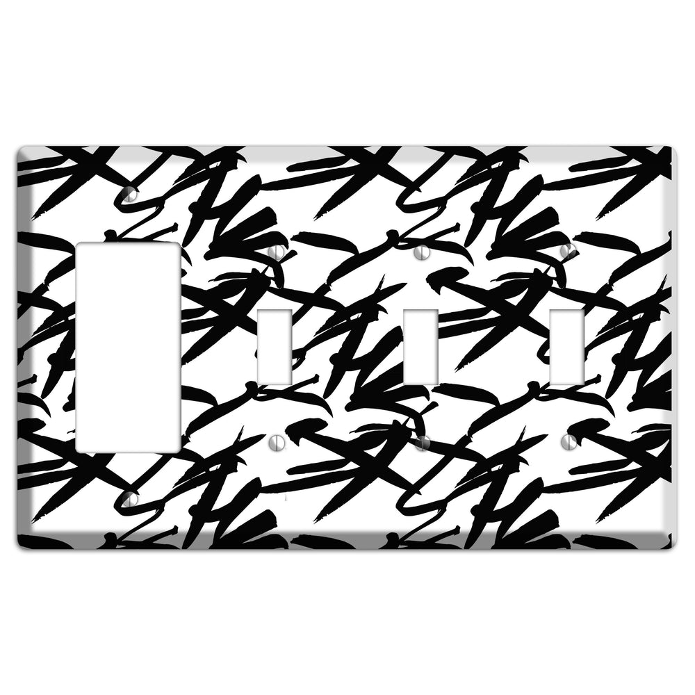 Ink Brushstrokes 2 Rocker / 3 Toggle Wallplate