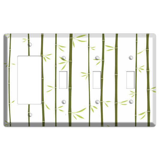 Green Bamboo Rocker / 3 Toggle Wallplate