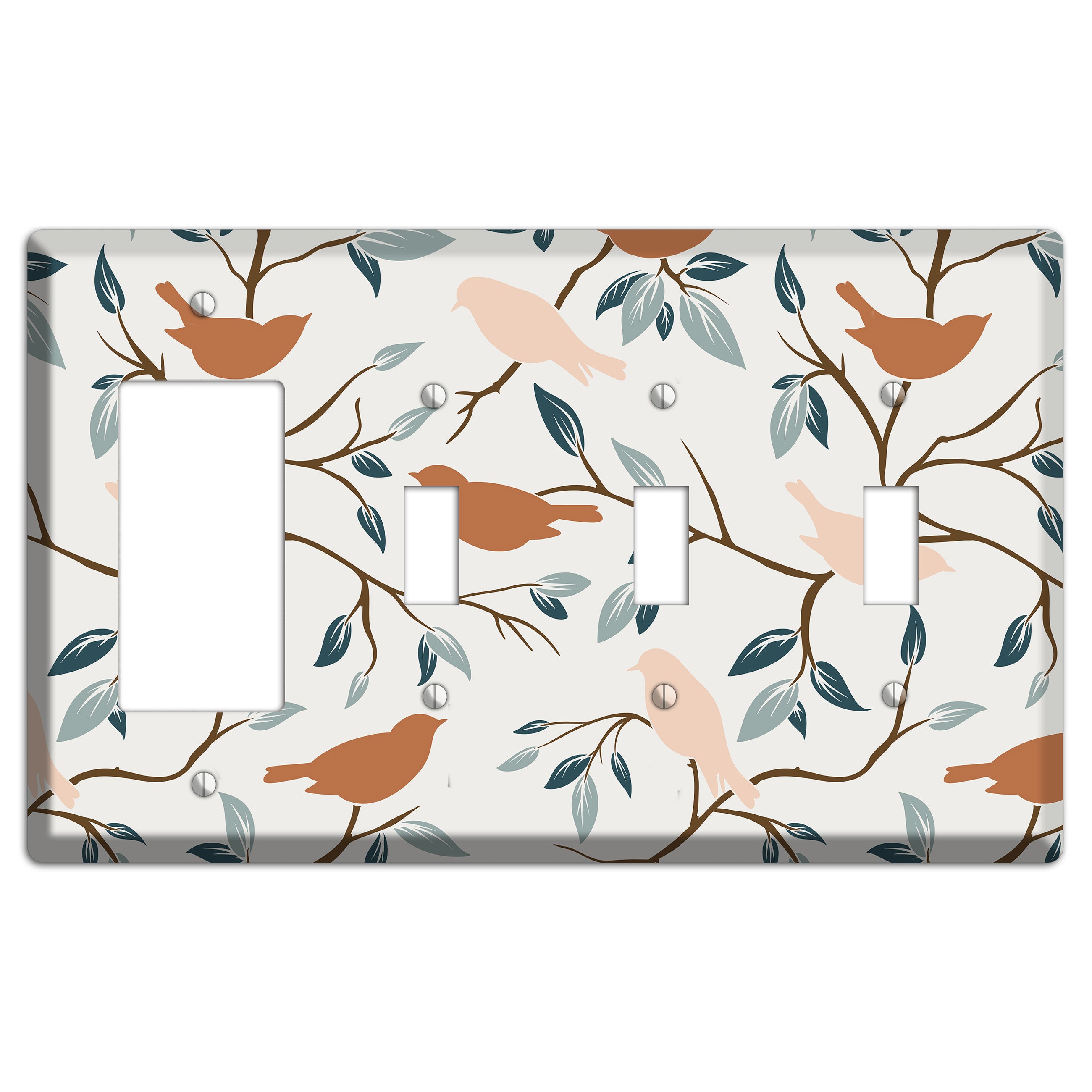 Bird Branch 1 Rocker / 3 Toggle Wallplate