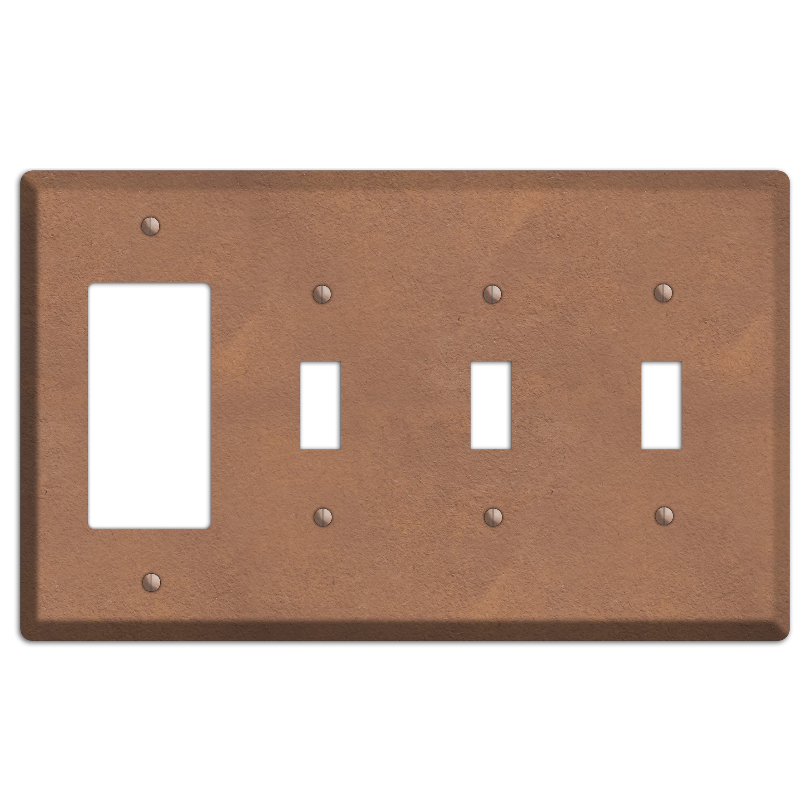 Stucoo Brown Rocker / 3 Toggle Wallplate