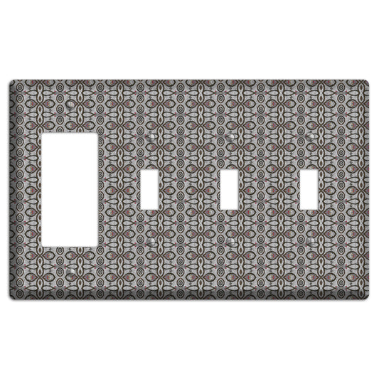 Grey Tapestry Rocker / 3 Toggle Wallplate