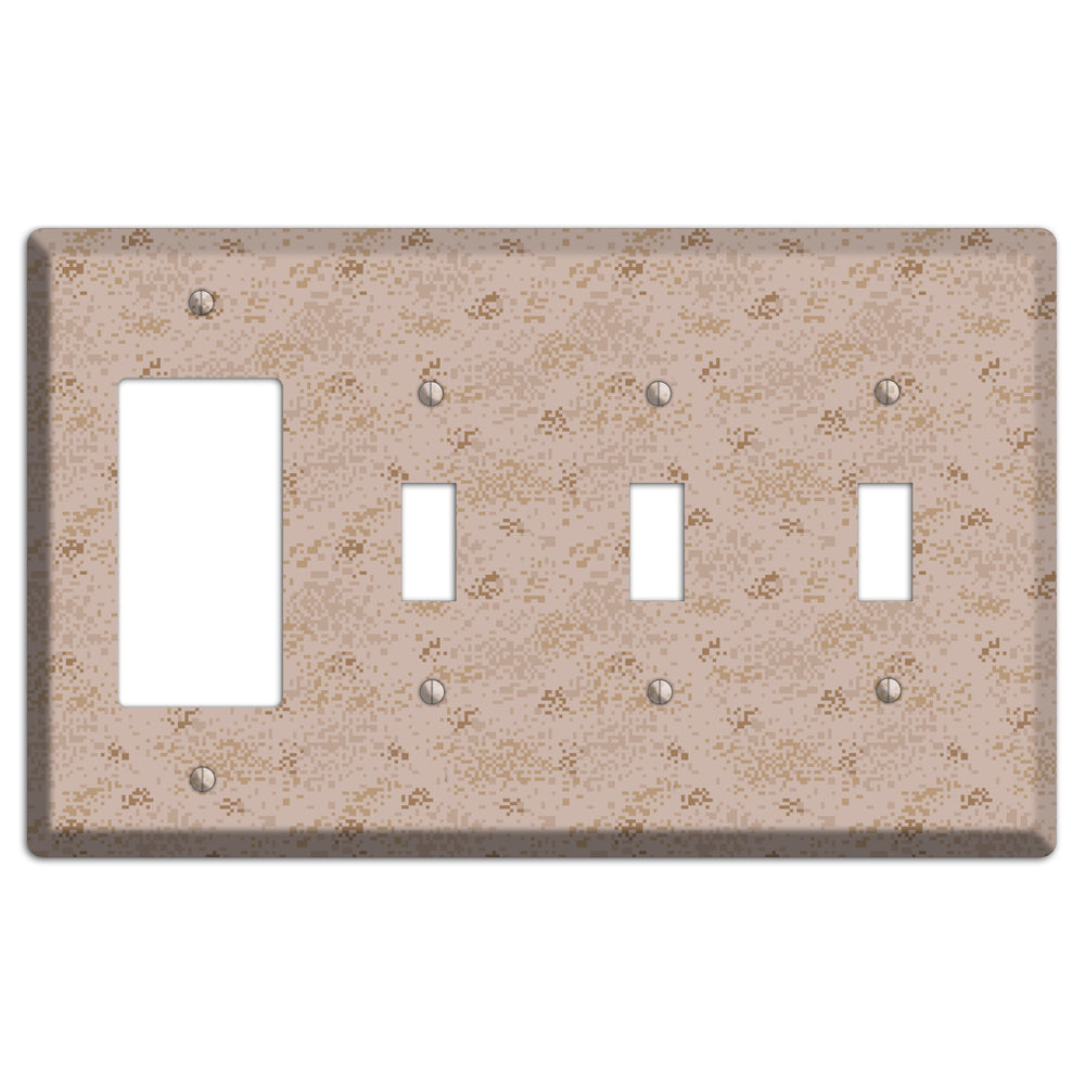 Marpat Desert Camo Rocker / 3 Toggle Wallplate