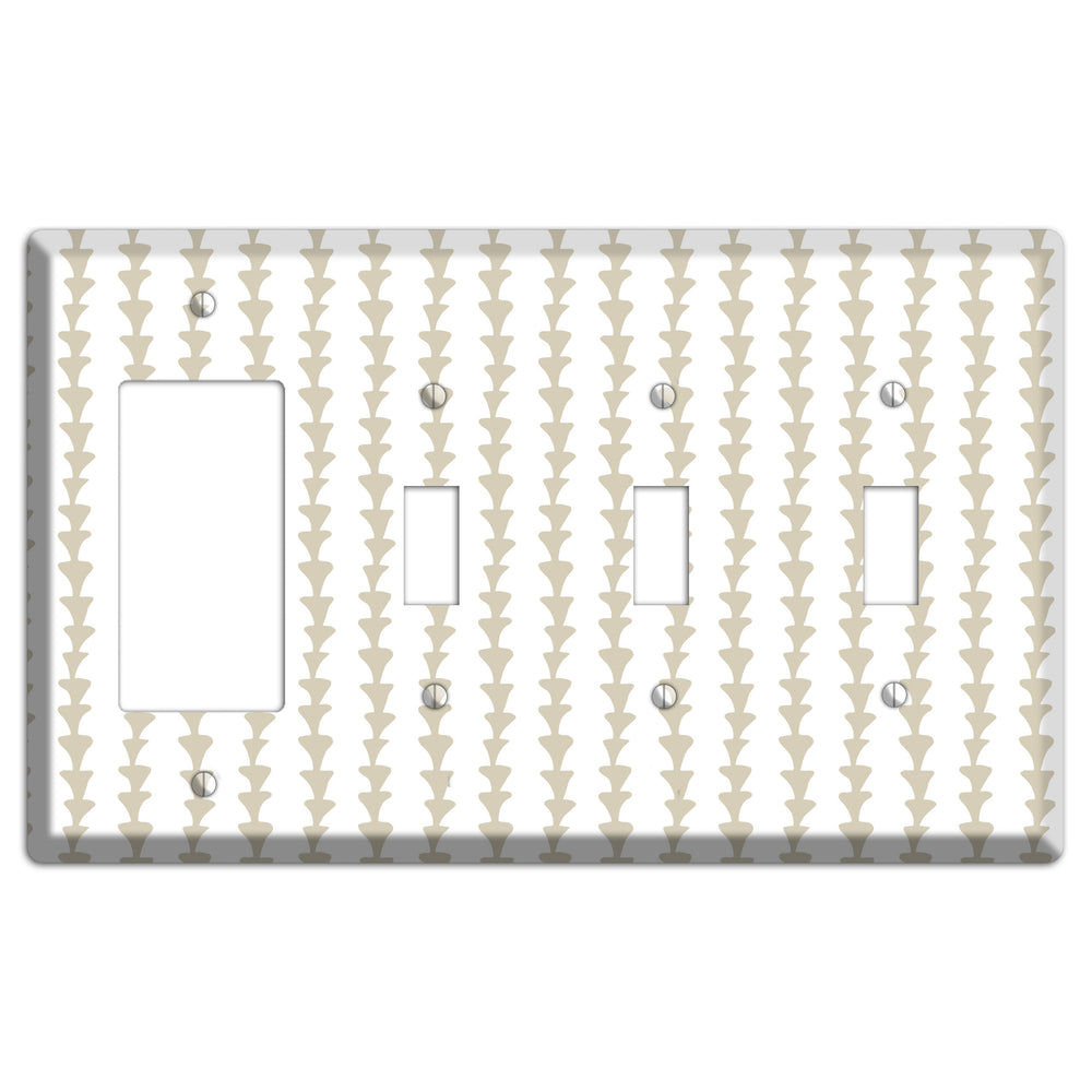 Simple Scandanavian Style A Rocker / 3 Toggle Wallplate