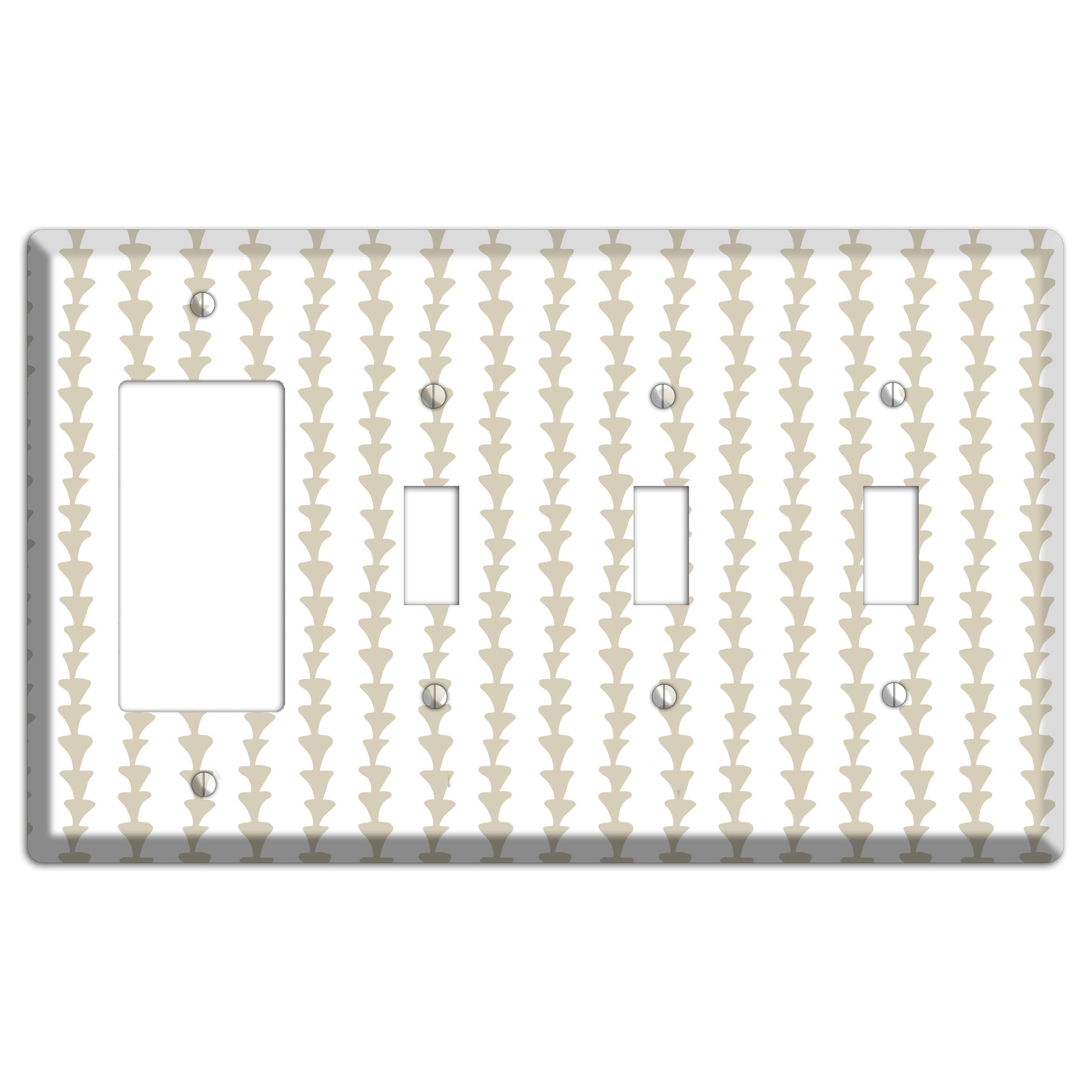 Simple Scandanavian Style A Rocker / 3 Toggle Wallplate