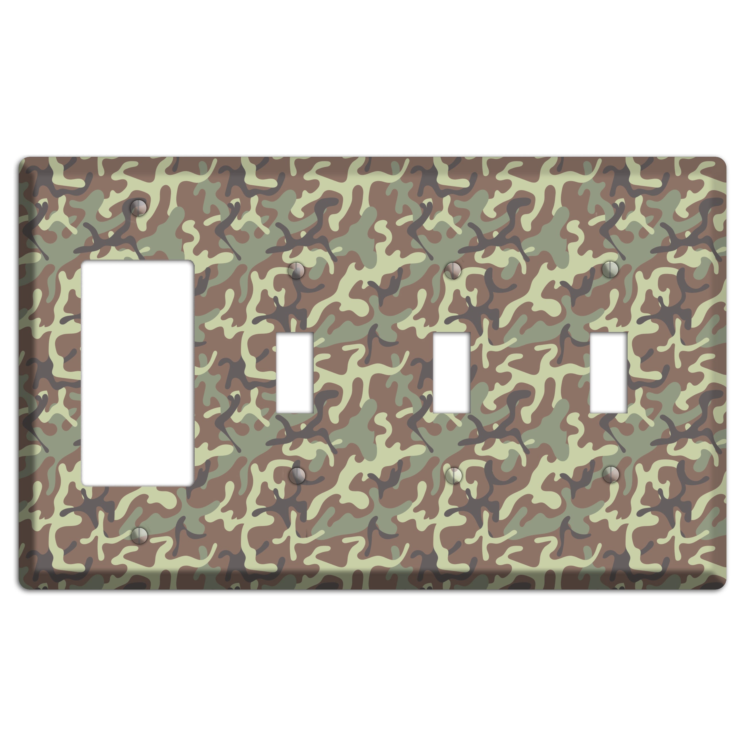Jungle 1948 Camo Rocker / 3 Toggle Wallplate