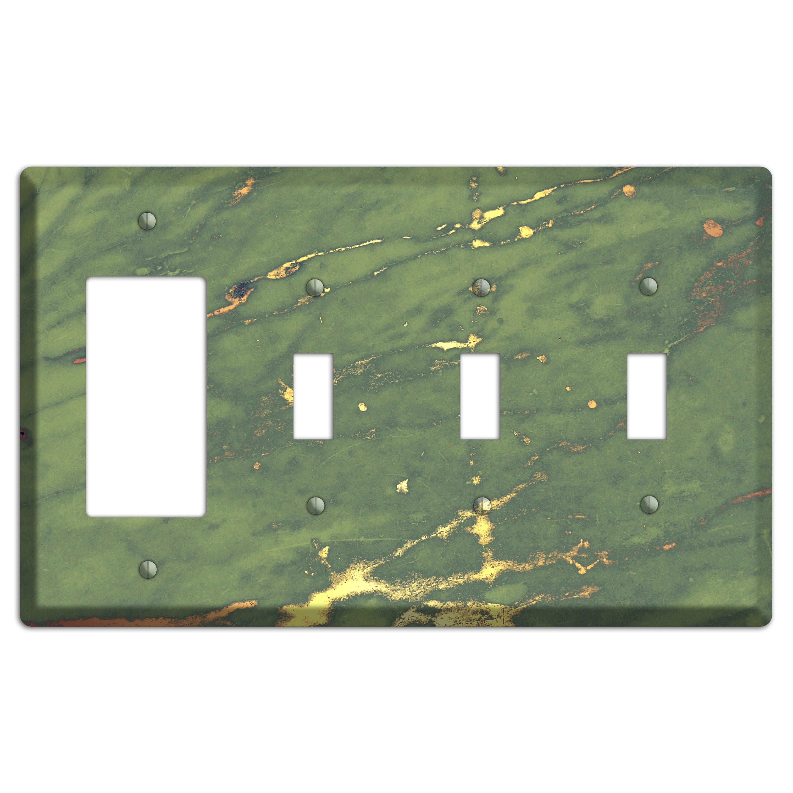 Limed Ash Marble Rocker / 3 Toggle Wallplate