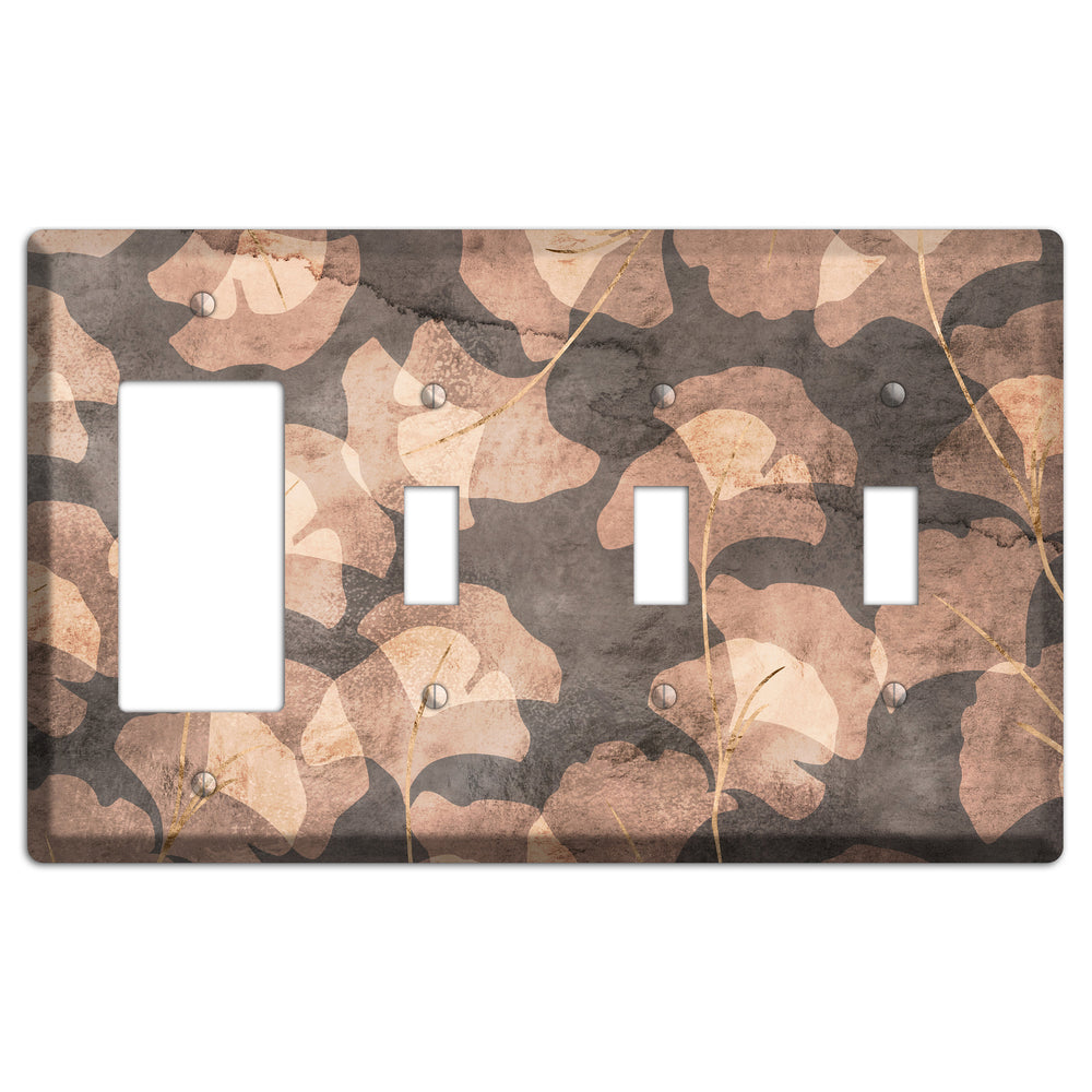 Watercolor Ginkgo Rocker / 3 Toggle Wallplate
