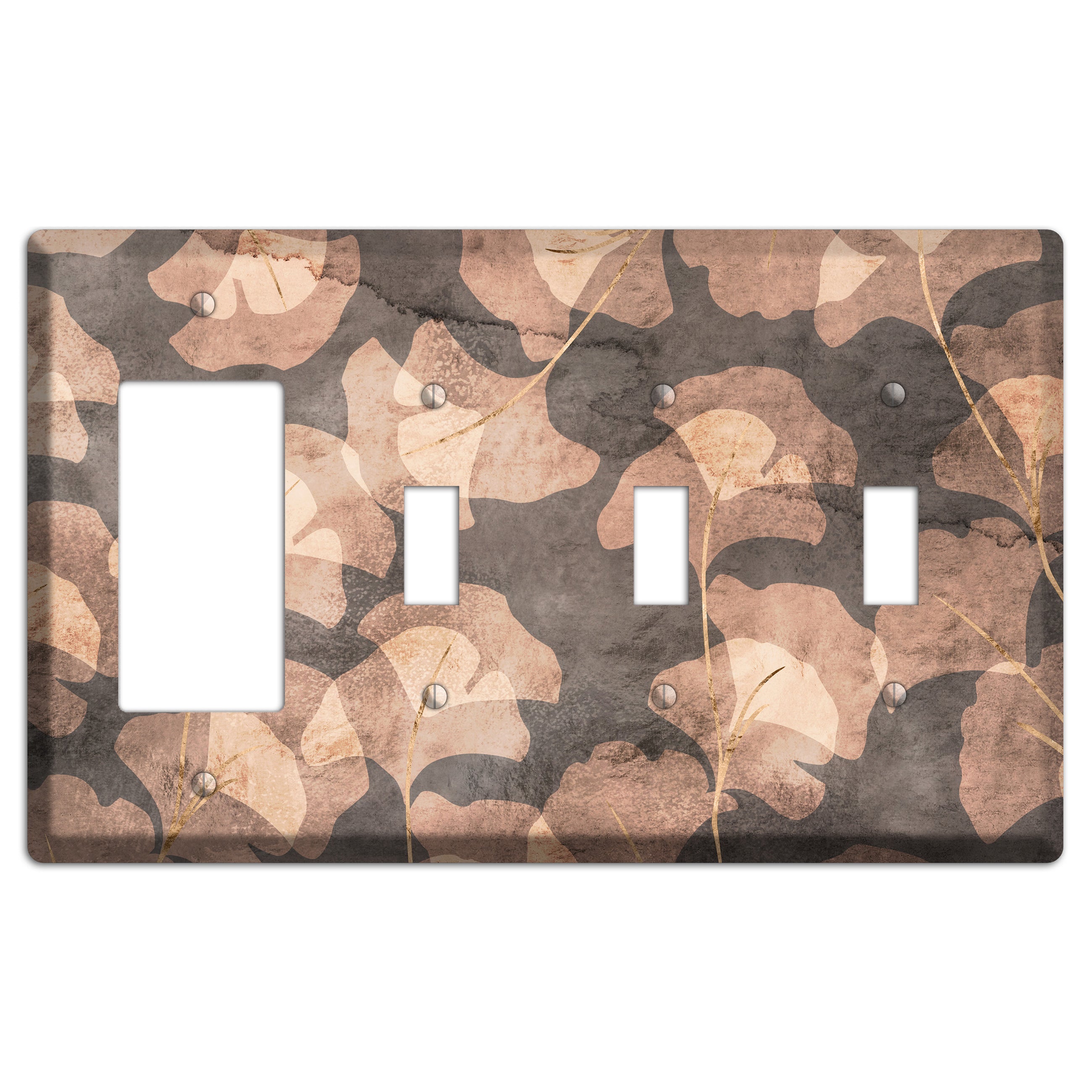Watercolor Ginkgo Rocker / 3 Toggle Wallplate