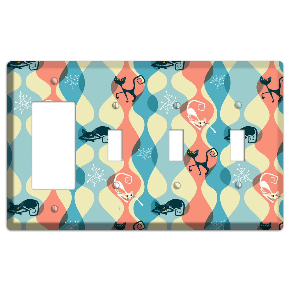 Atomic Kitty Rocker / 3 Toggle Wallplate