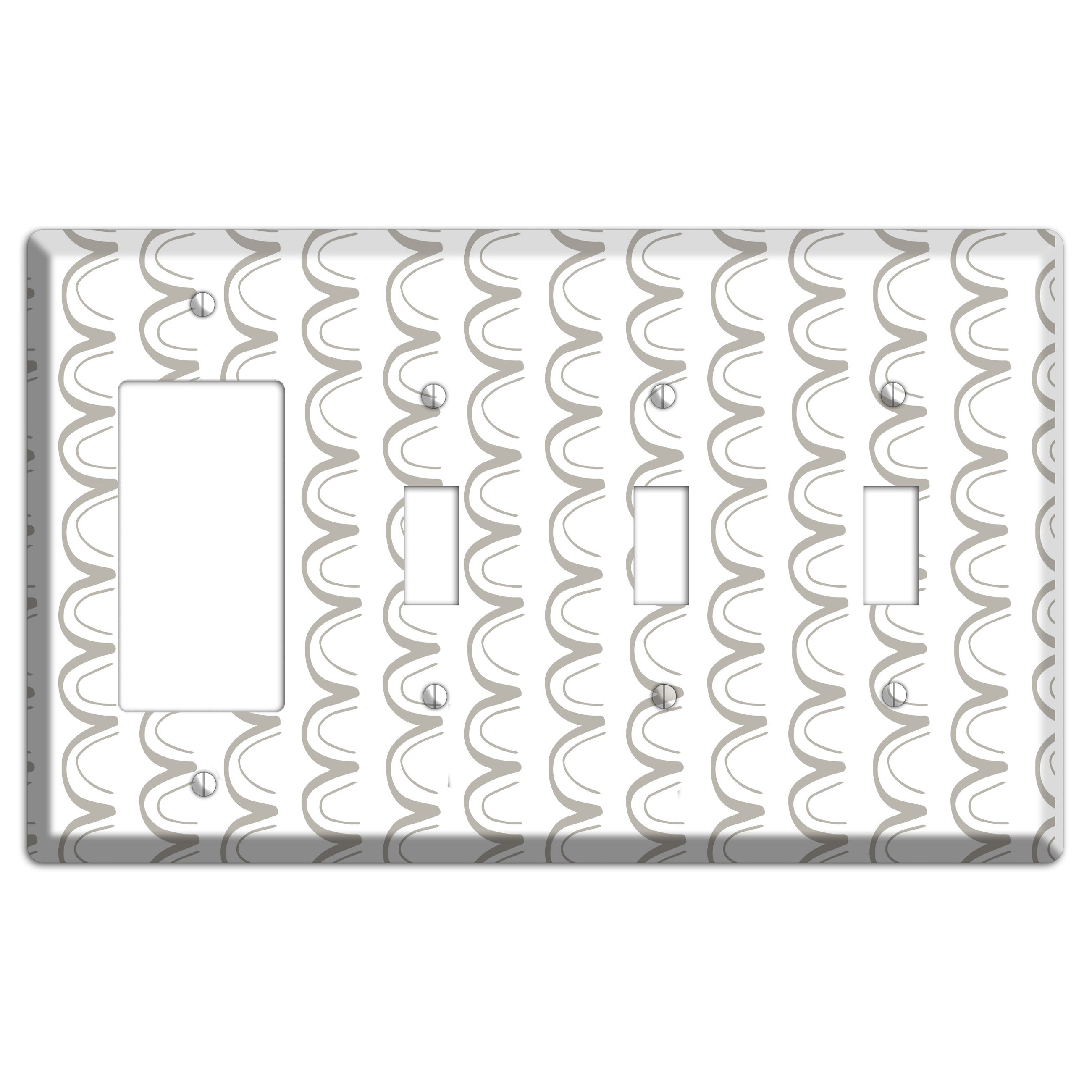Simple Scandanavian Style T Rocker / 3 Toggle Wallplate
