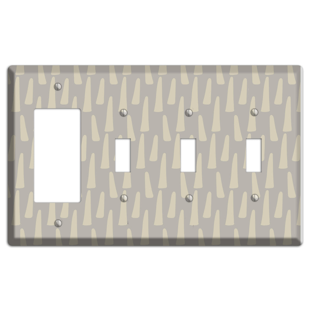 Simple Scandanavian Style HH Rocker / 3 Toggle Wallplate