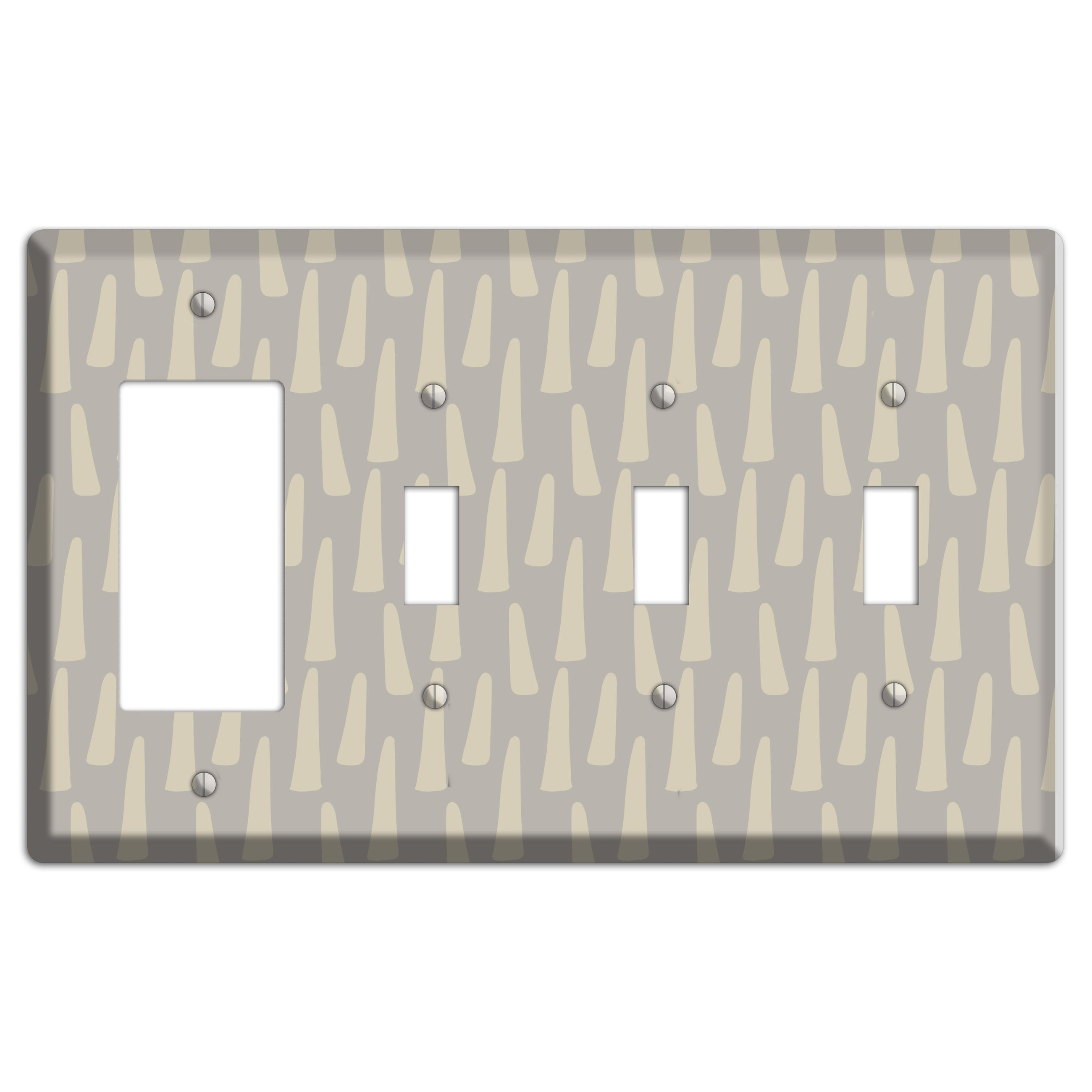 Simple Scandanavian Style HH Rocker / 3 Toggle Wallplate