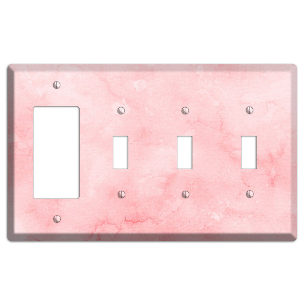 Mandys Pink Soft Coral Rocker / 3 Toggle Wallplate