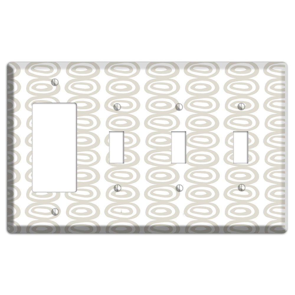 Simple Scandanavian Style S Rocker / 3 Toggle Wallplate