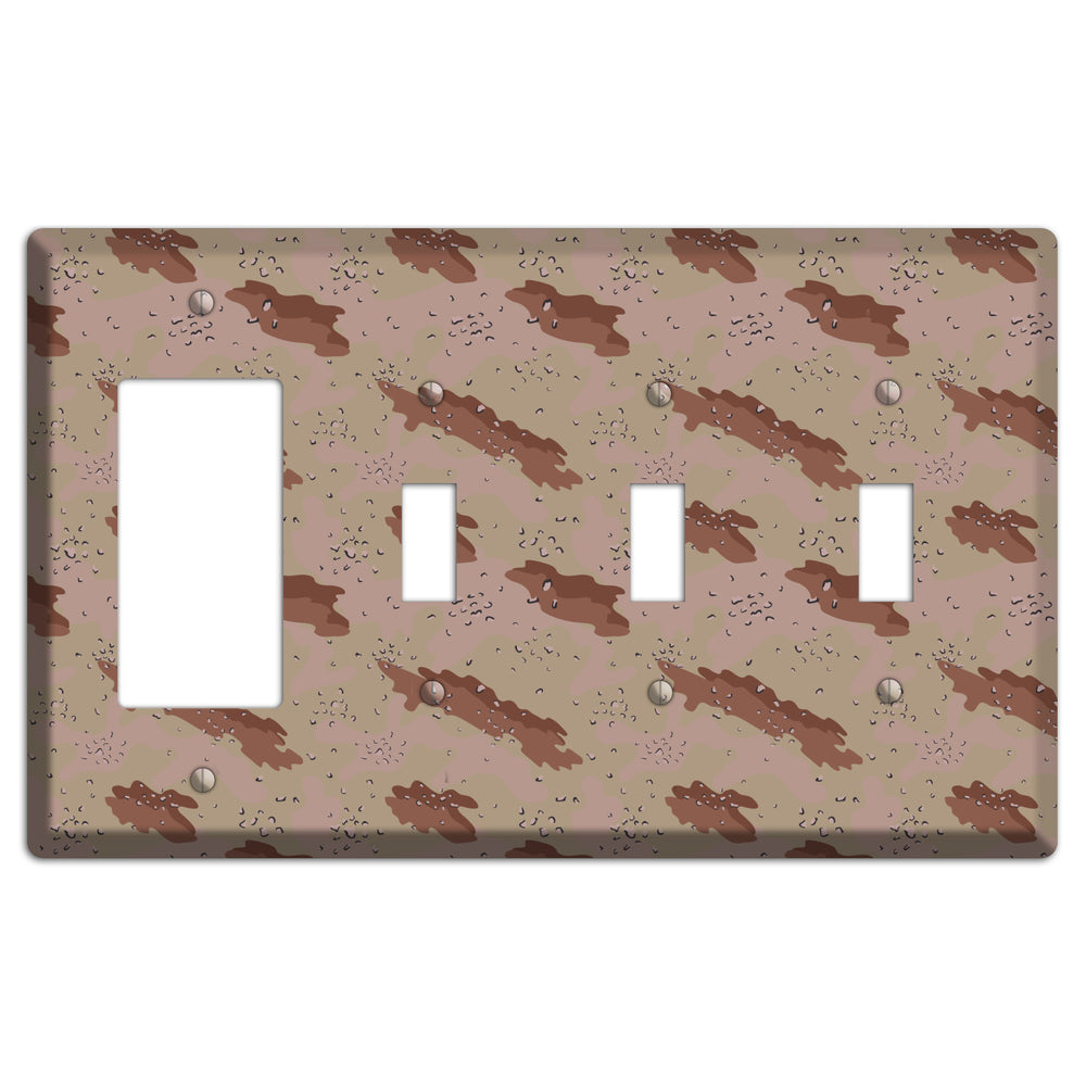 Chocolate Chip Camo Rocker / 3 Toggle Wallplate