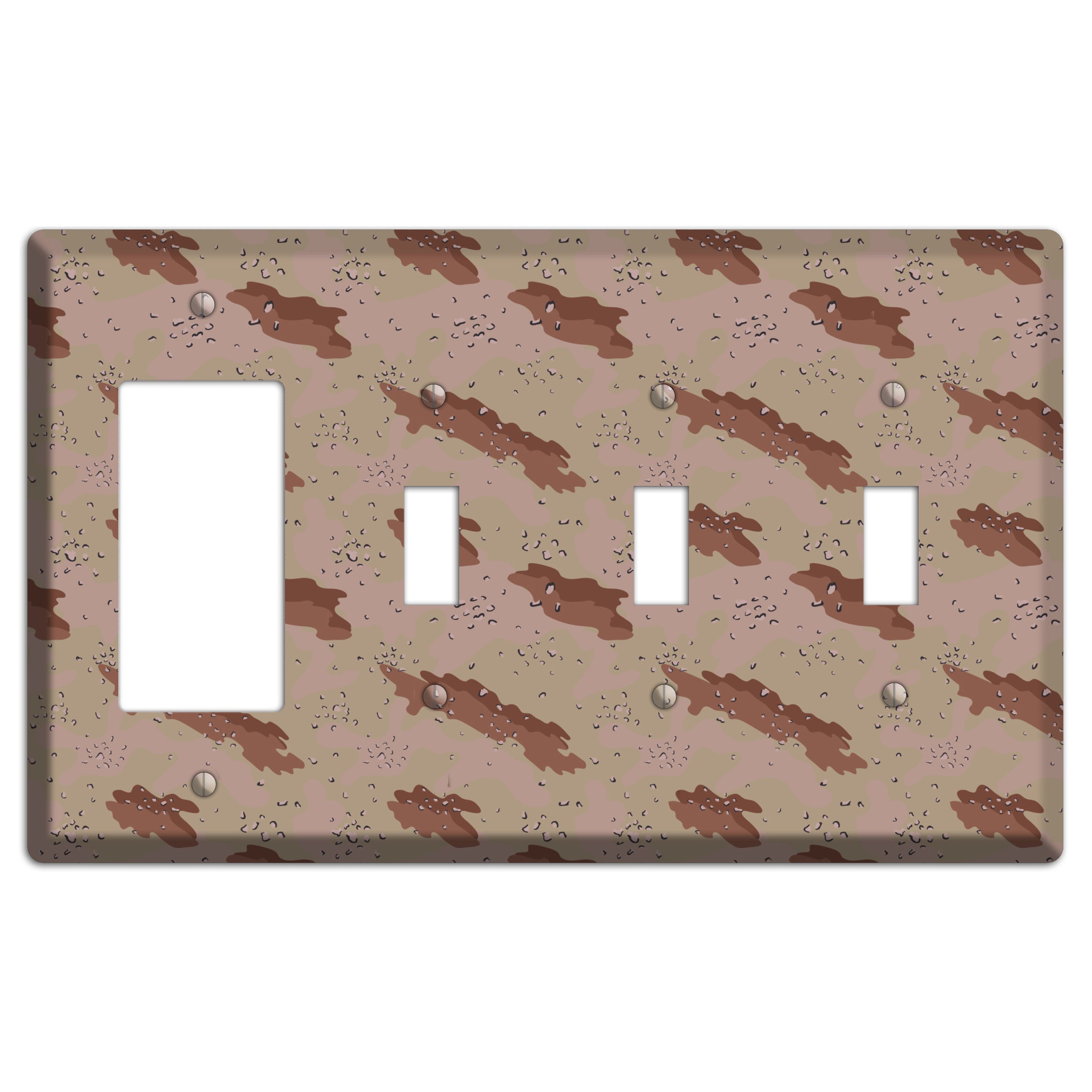 Chocolate Chip Camo Rocker / 3 Toggle Wallplate