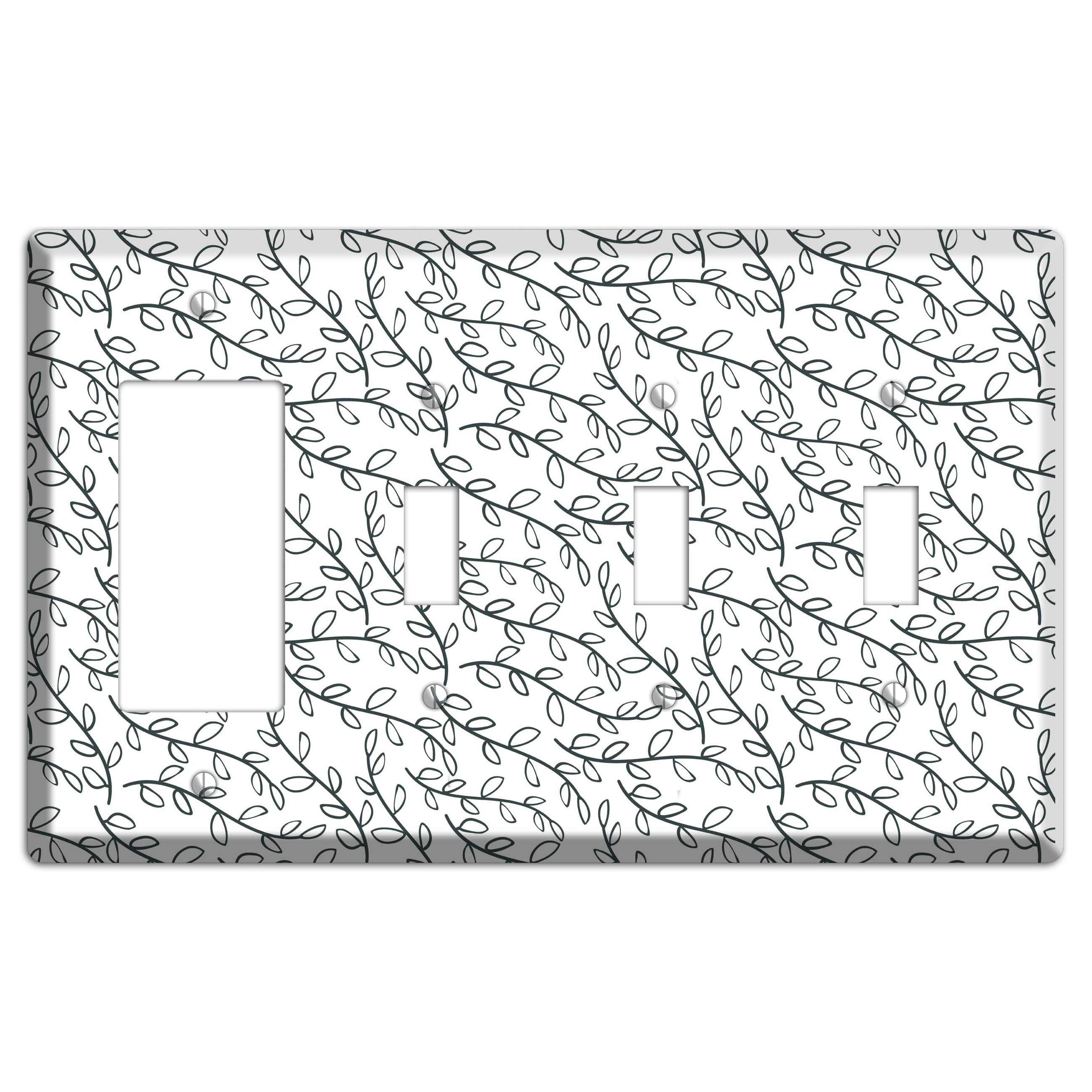 Leaves Style O Rocker / 3 Toggle Wallplate