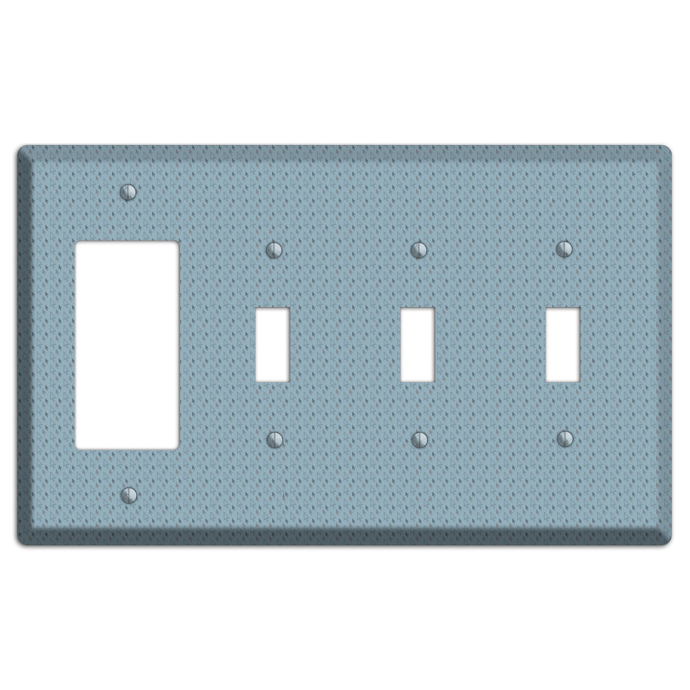 Blue Tiny Trees Rocker / 3 Toggle Wallplate