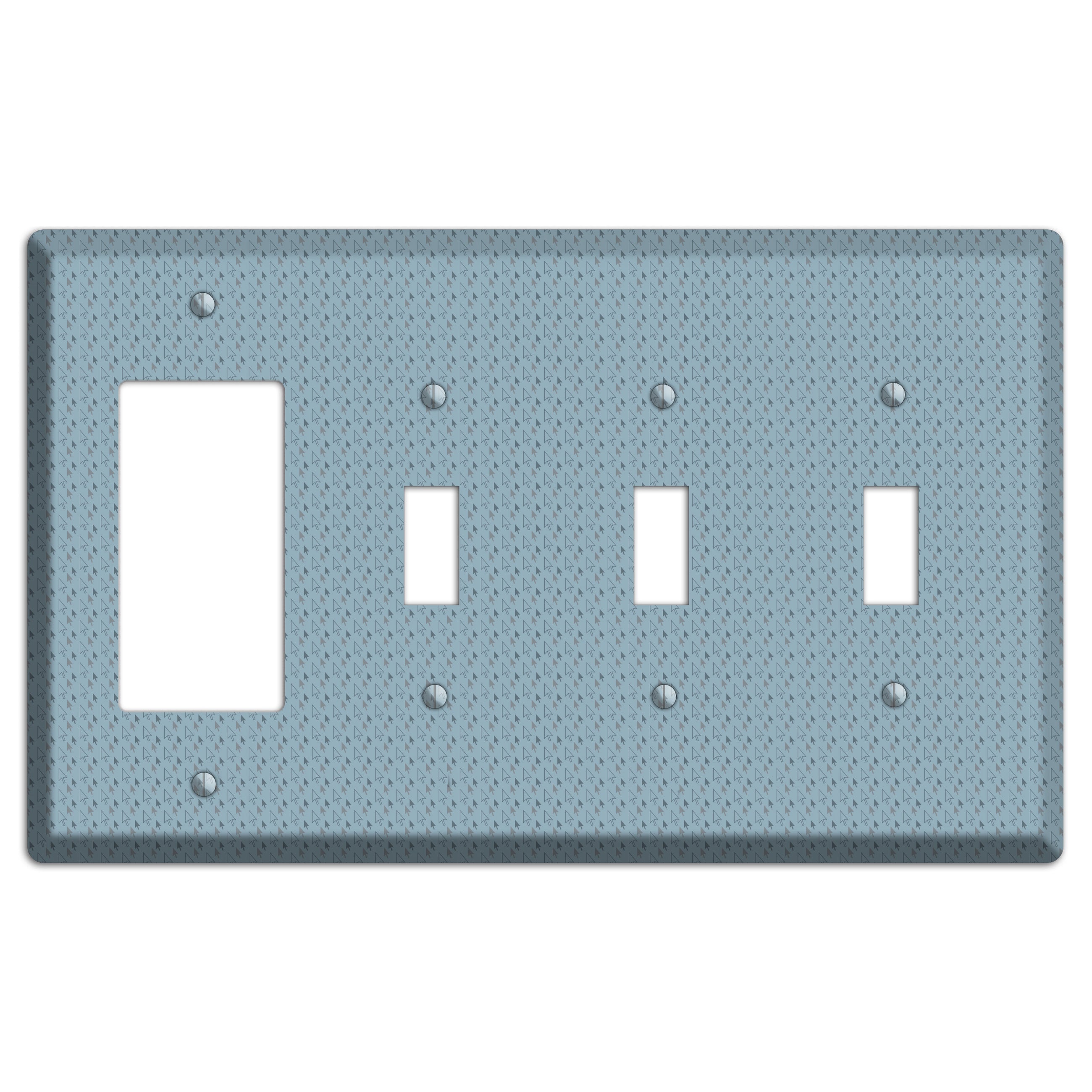 Blue Tiny Trees Rocker / 3 Toggle Wallplate