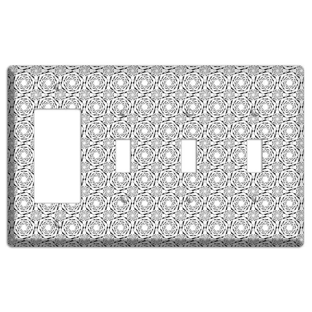 Overlay Hexagon Rotation Repeat 2 Rocker / 3 Toggle Wallplate