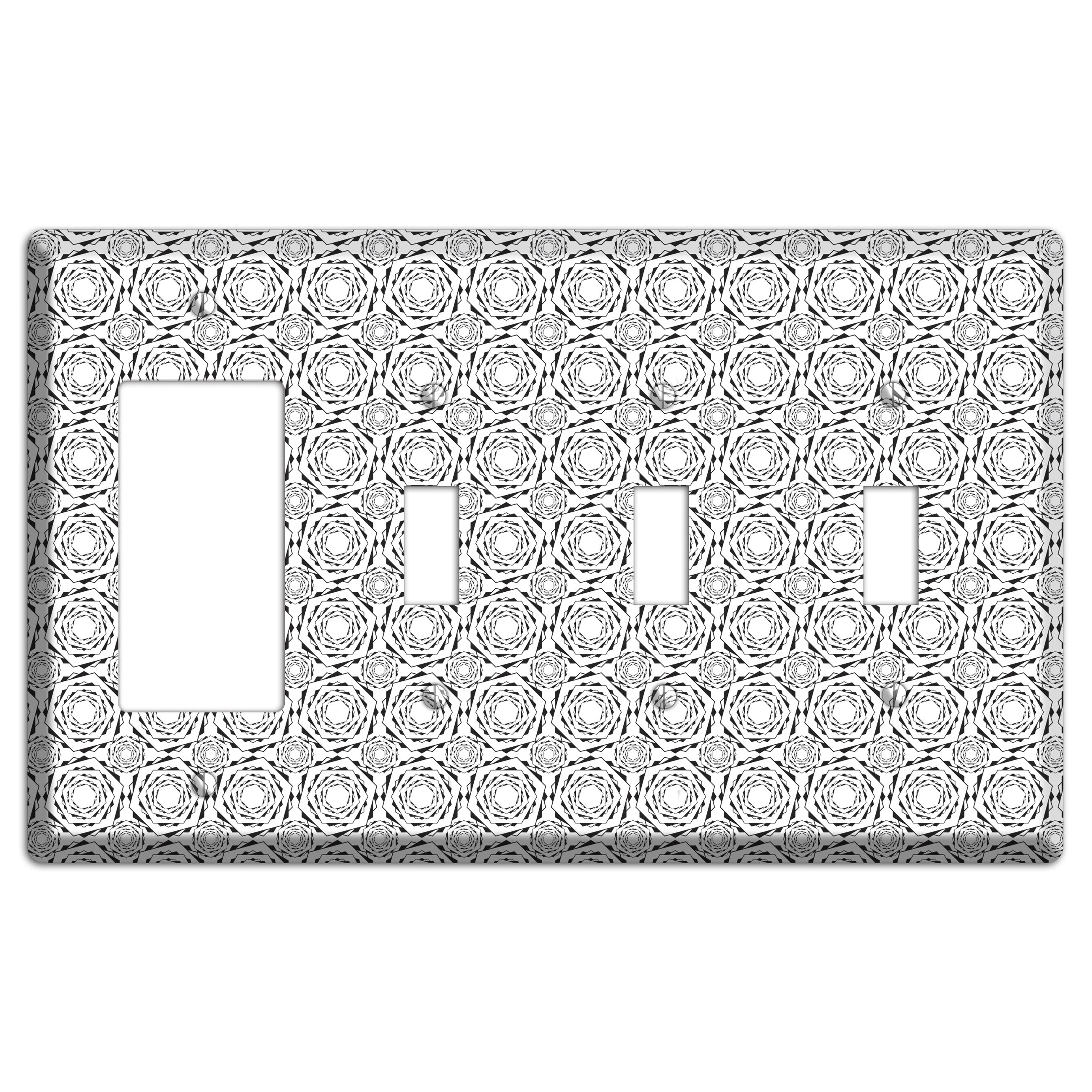 Overlay Hexagon Rotation Repeat 2 Rocker / 3 Toggle Wallplate