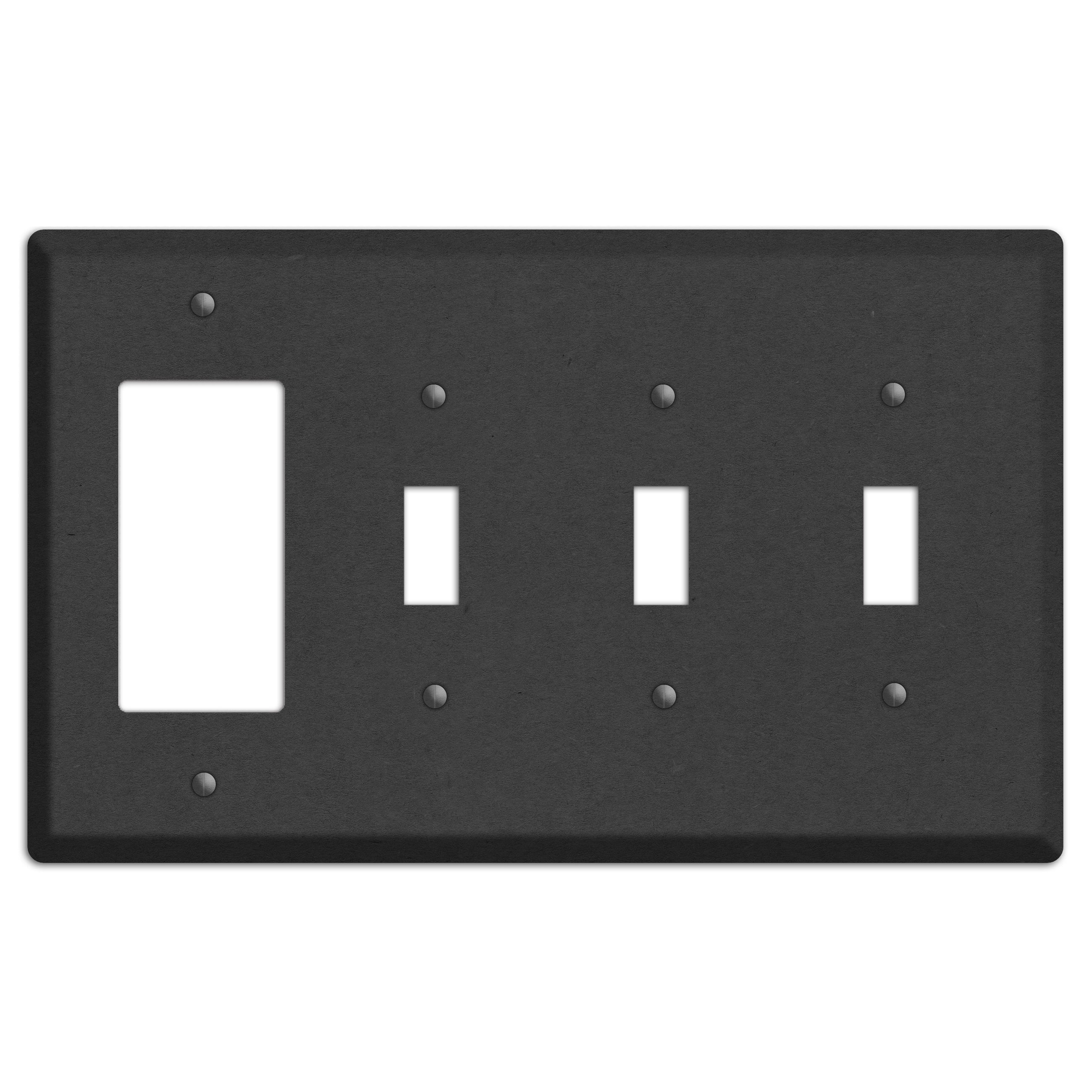 Charcoal Kraft Rocker / 3 Toggle Wallplate