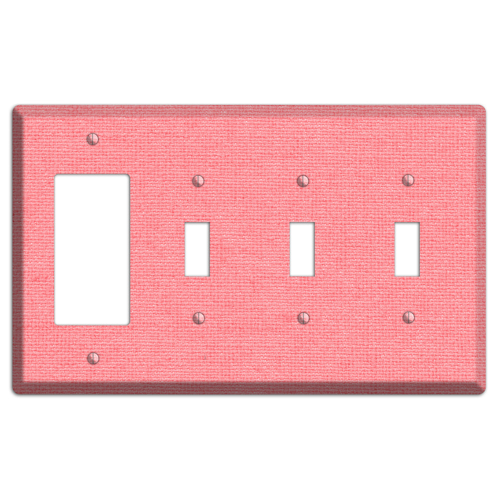 Sweet Pink Soft Coral Rocker / 3 Toggle Wallplate