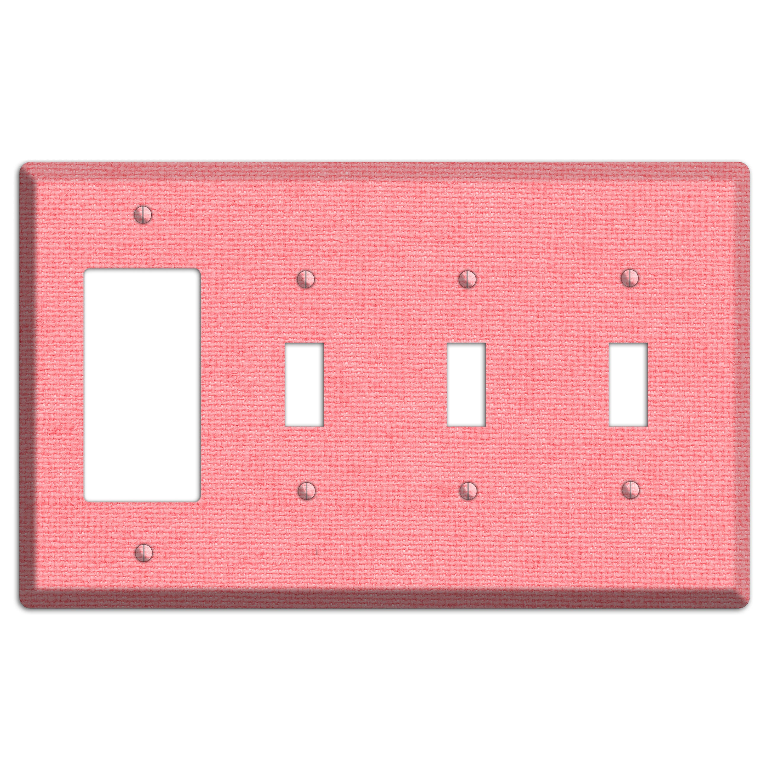 Sweet Pink Soft Coral Rocker / 3 Toggle Wallplate