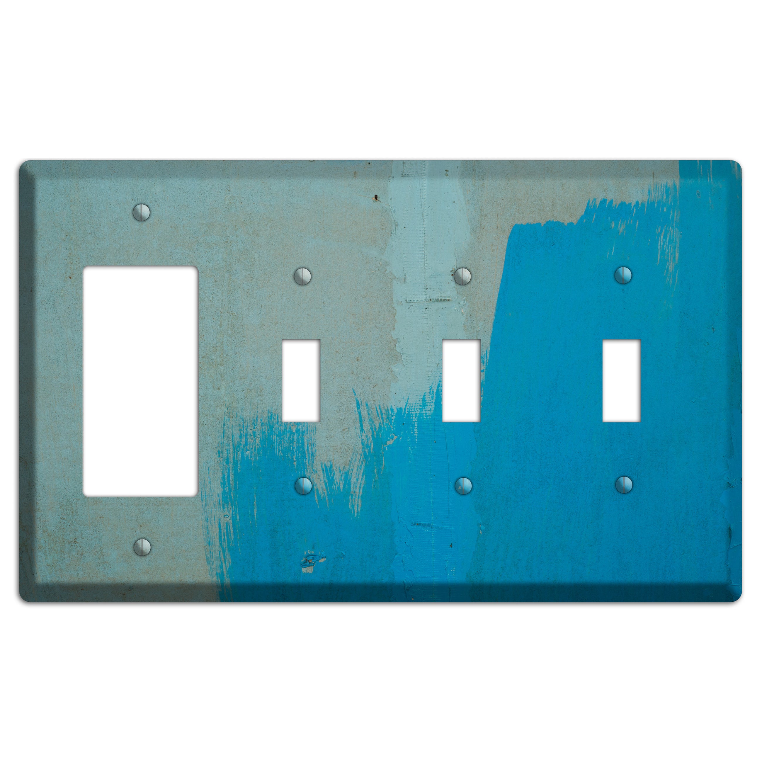 Blue Concrete Rocker / 3 Toggle Wallplate