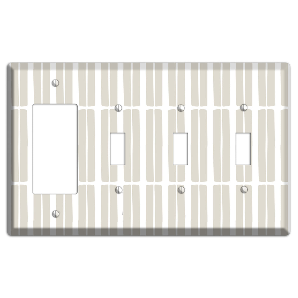 Simple Scandanavian Style FF Rocker / 3 Toggle Wallplate