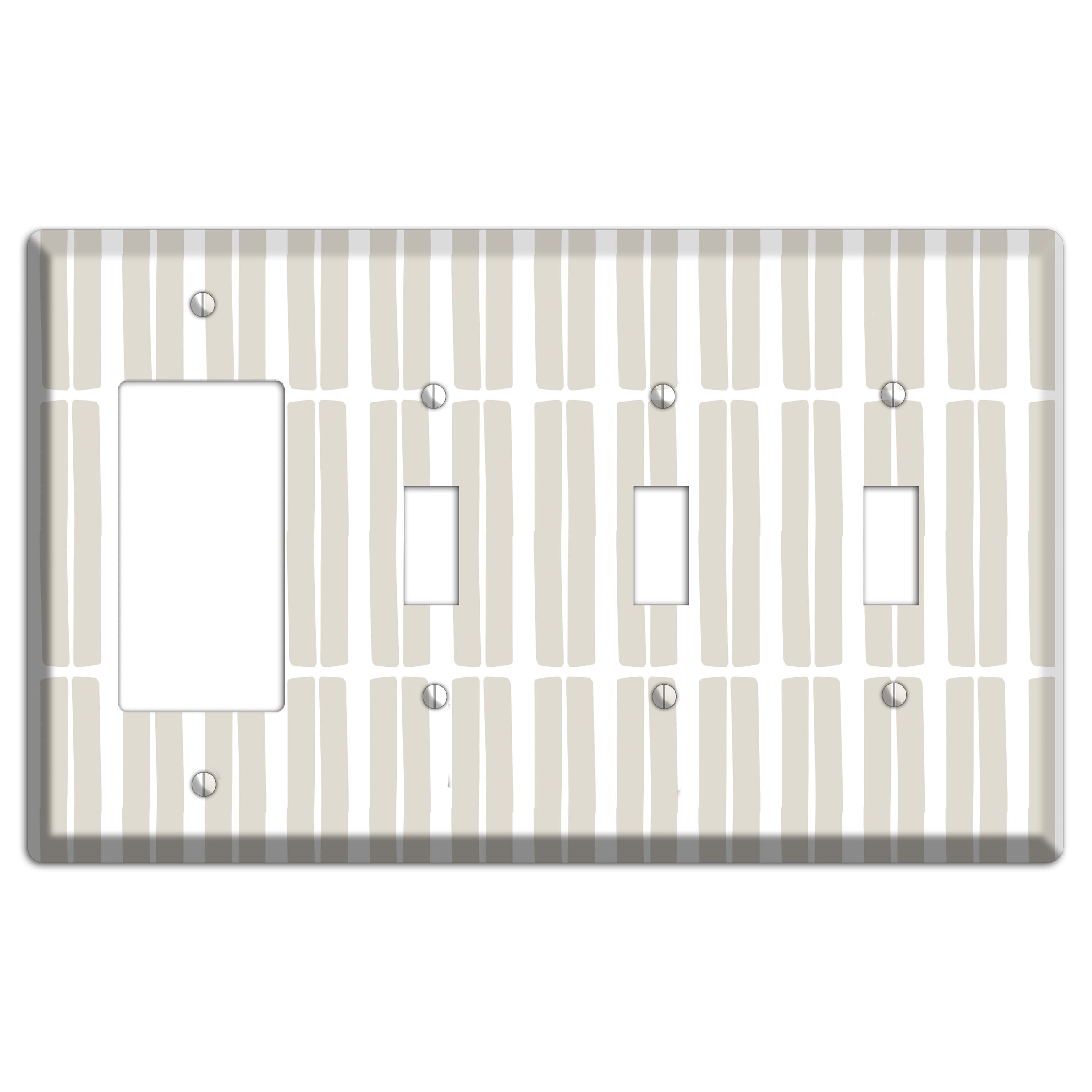Simple Scandanavian Style FF Rocker / 3 Toggle Wallplate