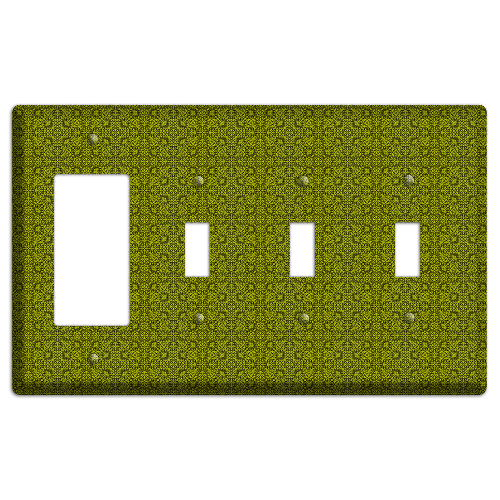 Multi Green Foulard Rocker / 3 Toggle Wallplate