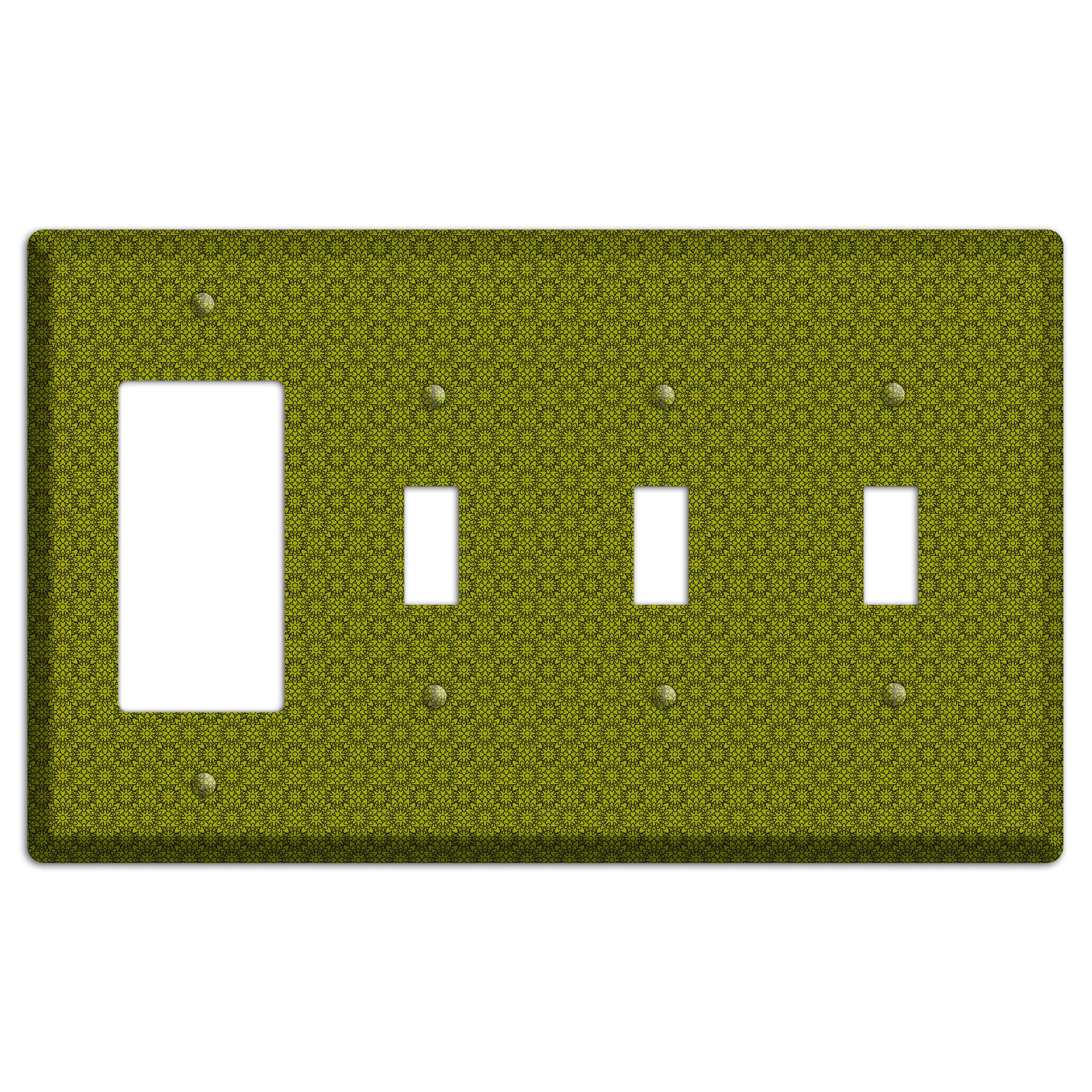 Multi Green Foulard Rocker / 3 Toggle Wallplate