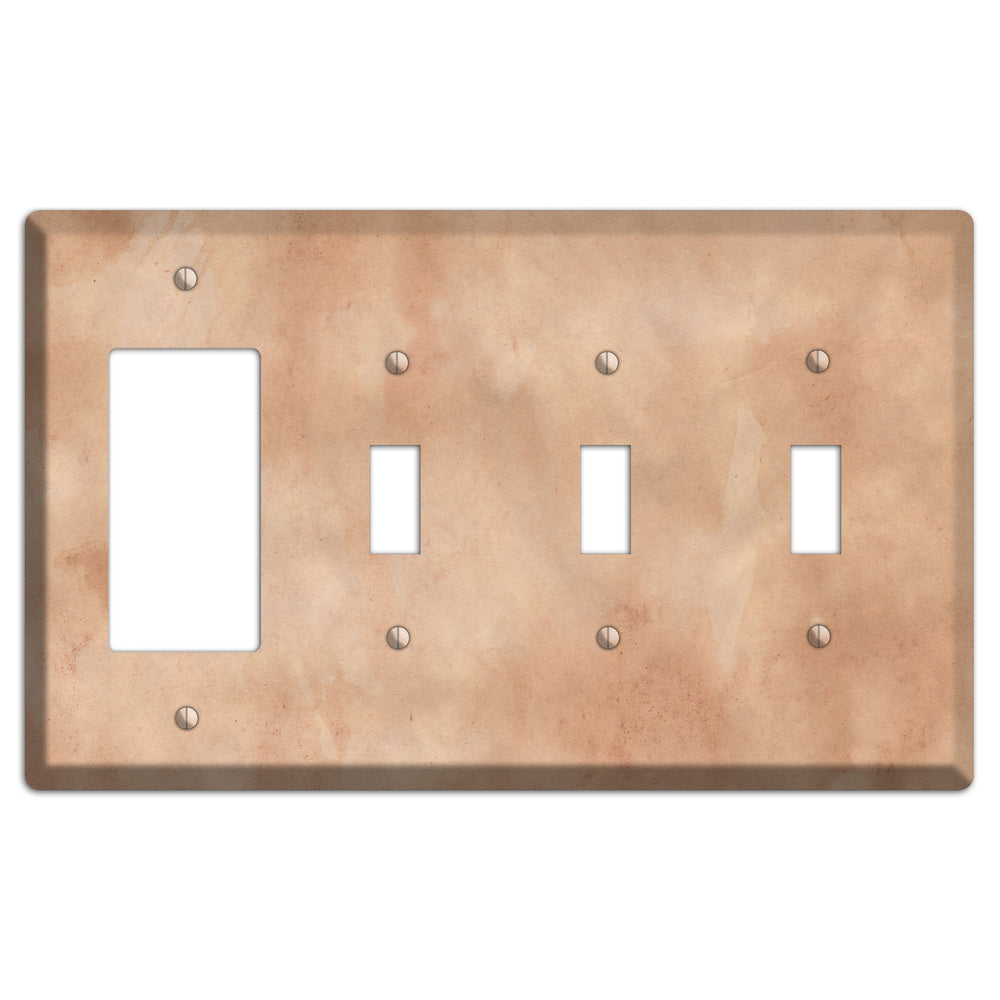 Aged Paper 4 Rocker / 3 Toggle Wallplate
