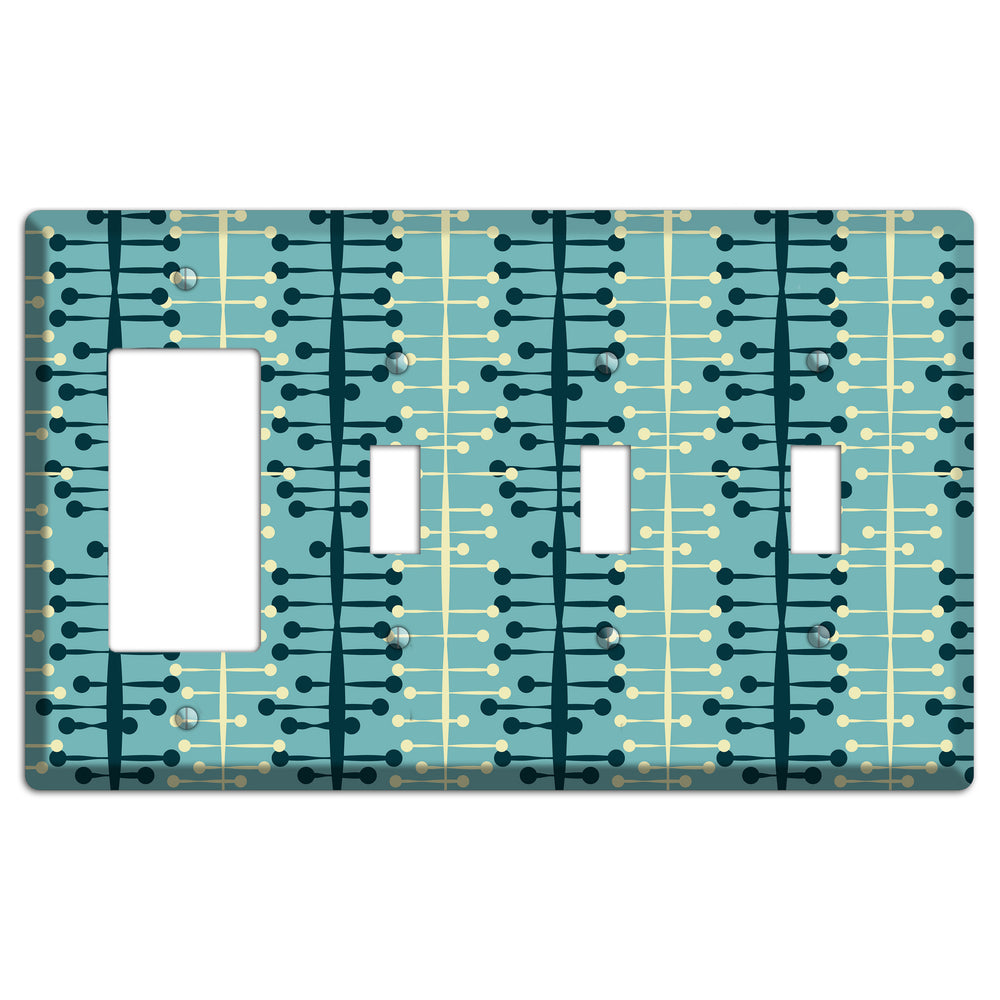 Mid Century Twist Rocker / 3 Toggle Wallplate