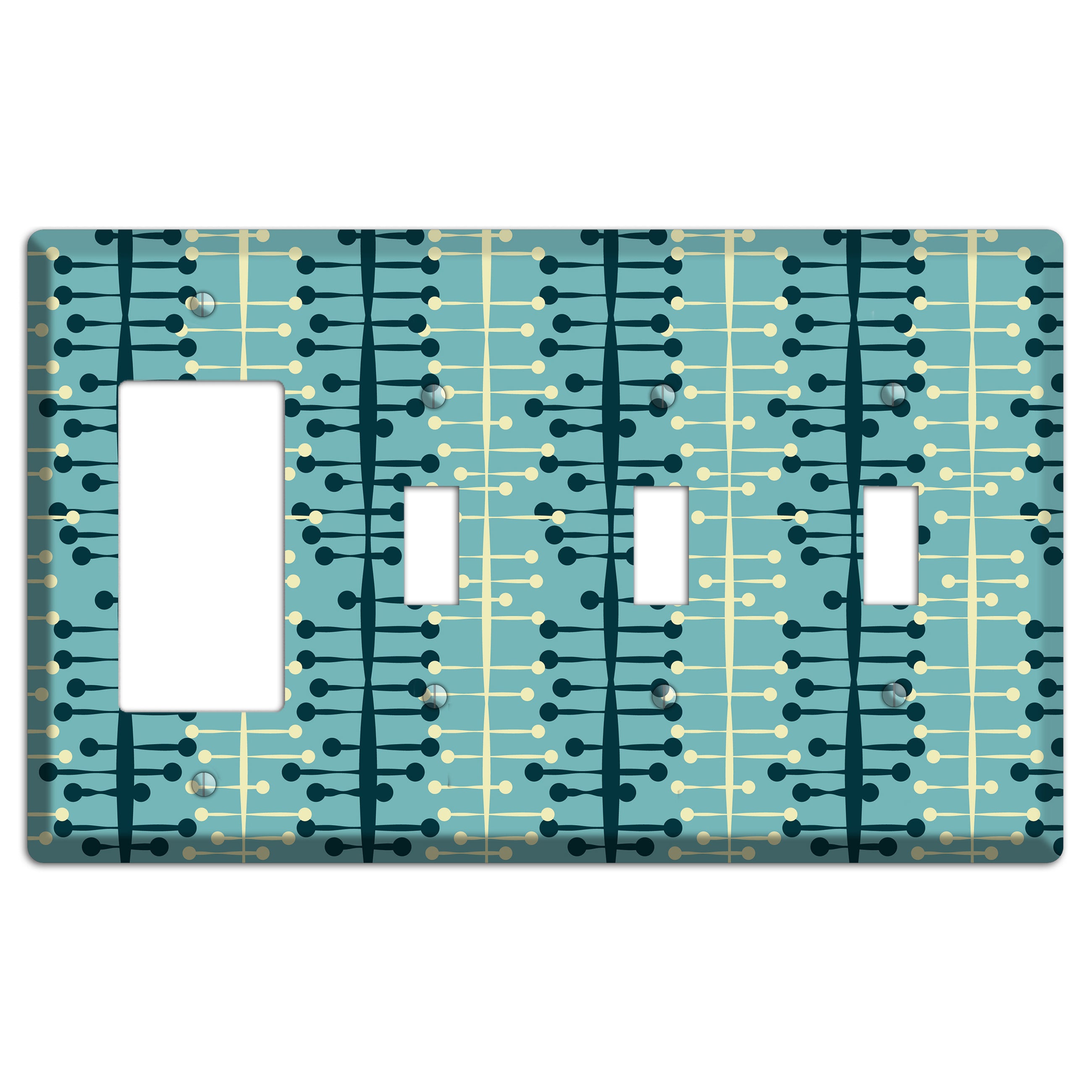 Mid Century Twist Rocker / 3 Toggle Wallplate