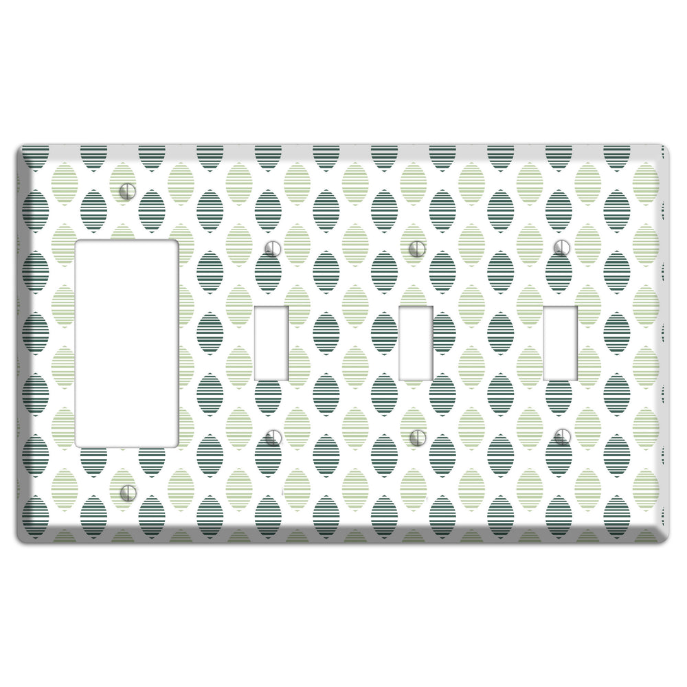Leaves Style A Rocker / 3 Toggle Wallplate