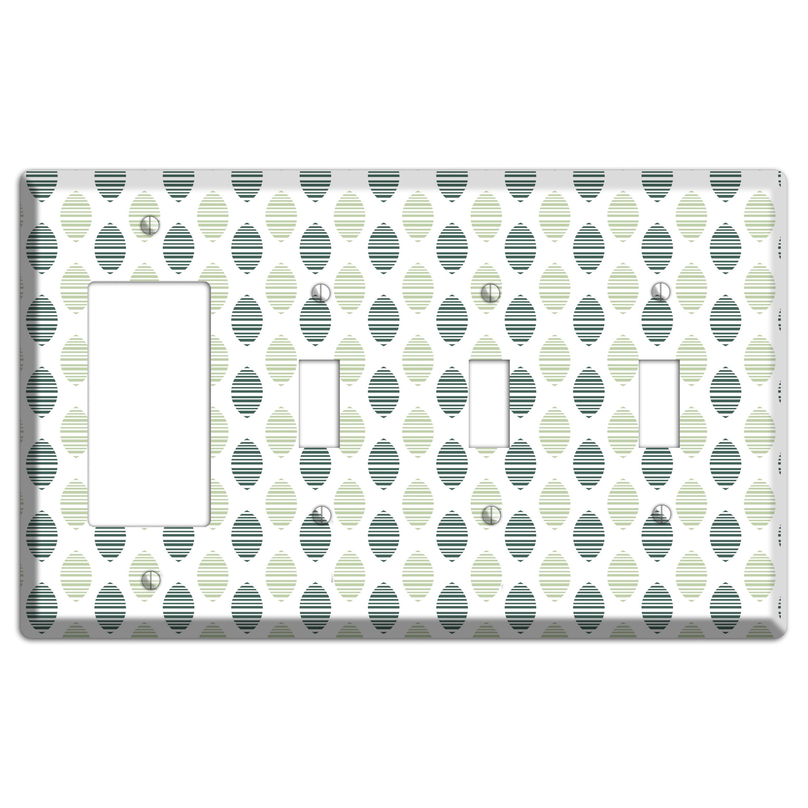 Leaves Style A Rocker / 3 Toggle Wallplate