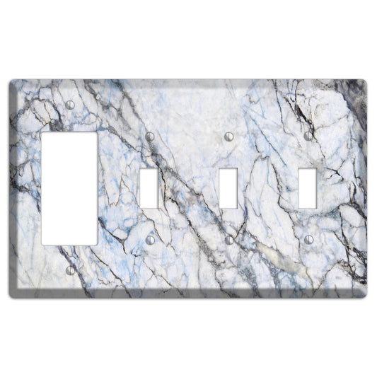 Geyser Marble Rocker / 3 Toggle Wallplate