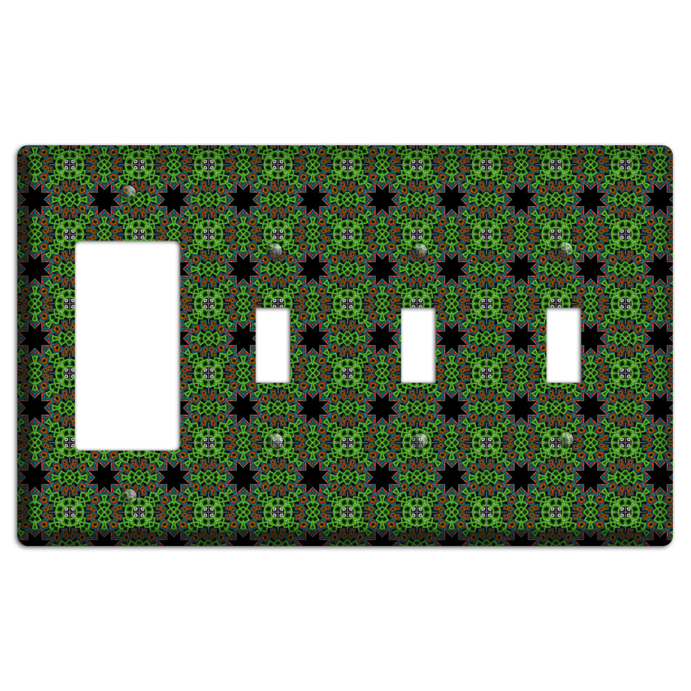 Green Foulard 2 Rocker / 3 Toggle Wallplate