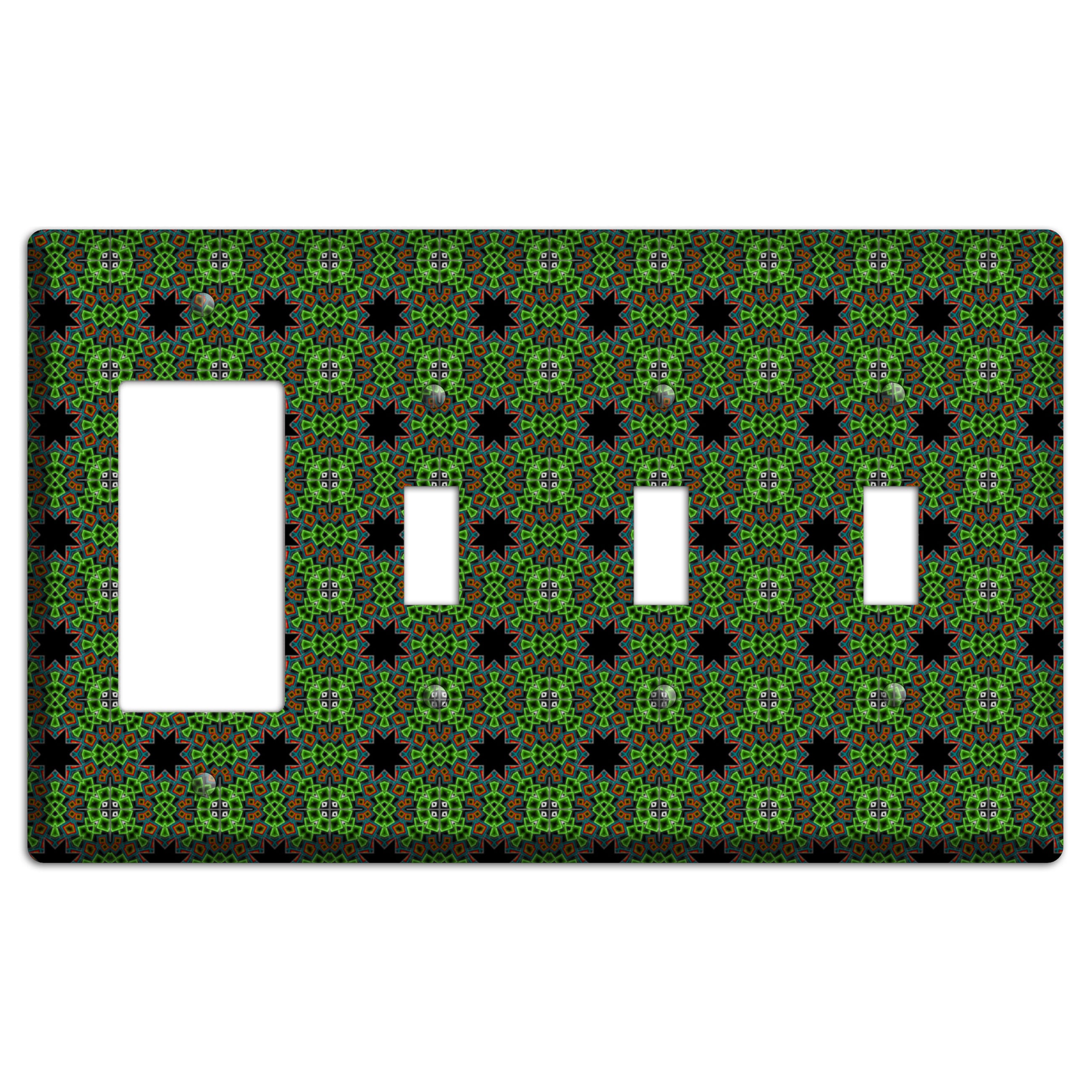 Green Foulard 2 Rocker / 3 Toggle Wallplate