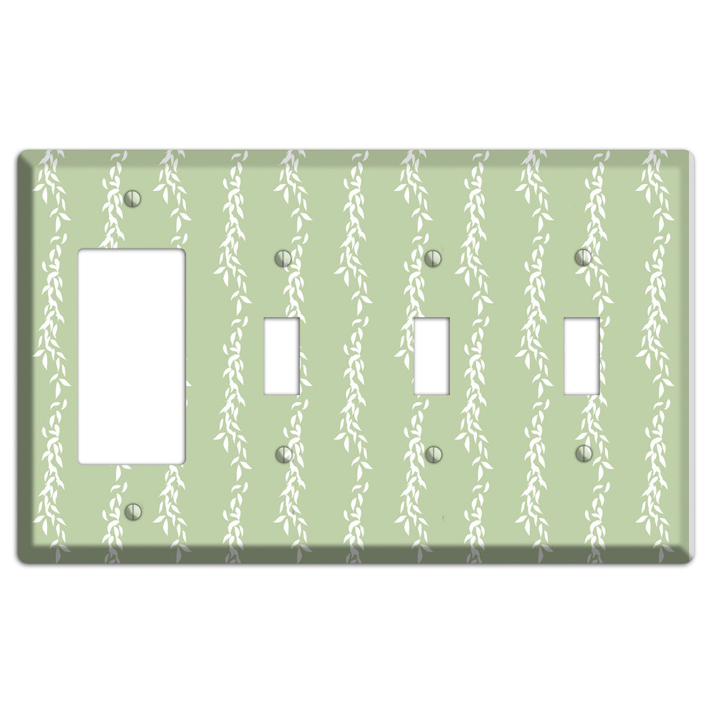 Leaves Style Z Rocker / 3 Toggle Wallplate