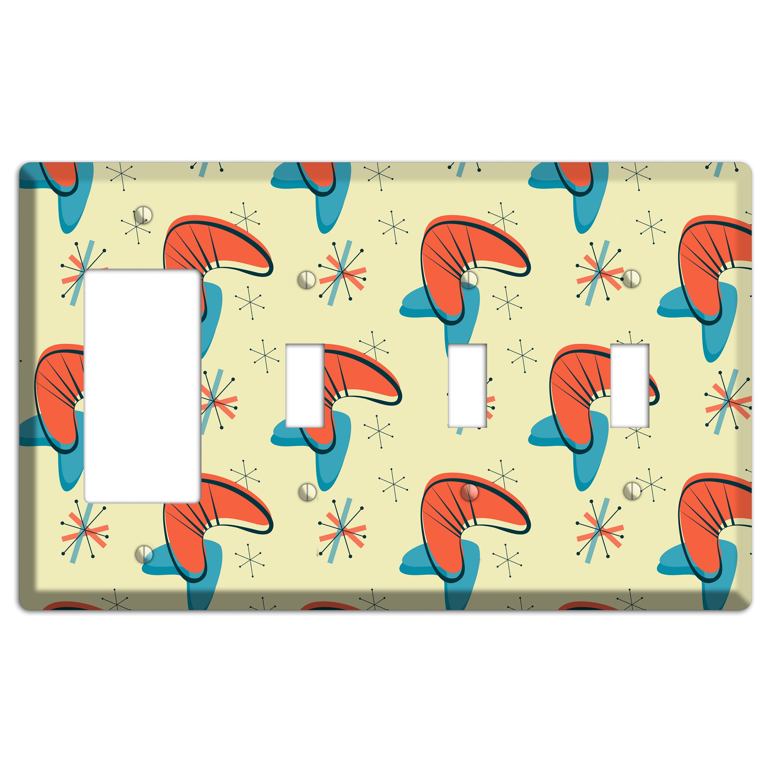 Atomic Boomerang Rocker / 3 Toggle Wallplate